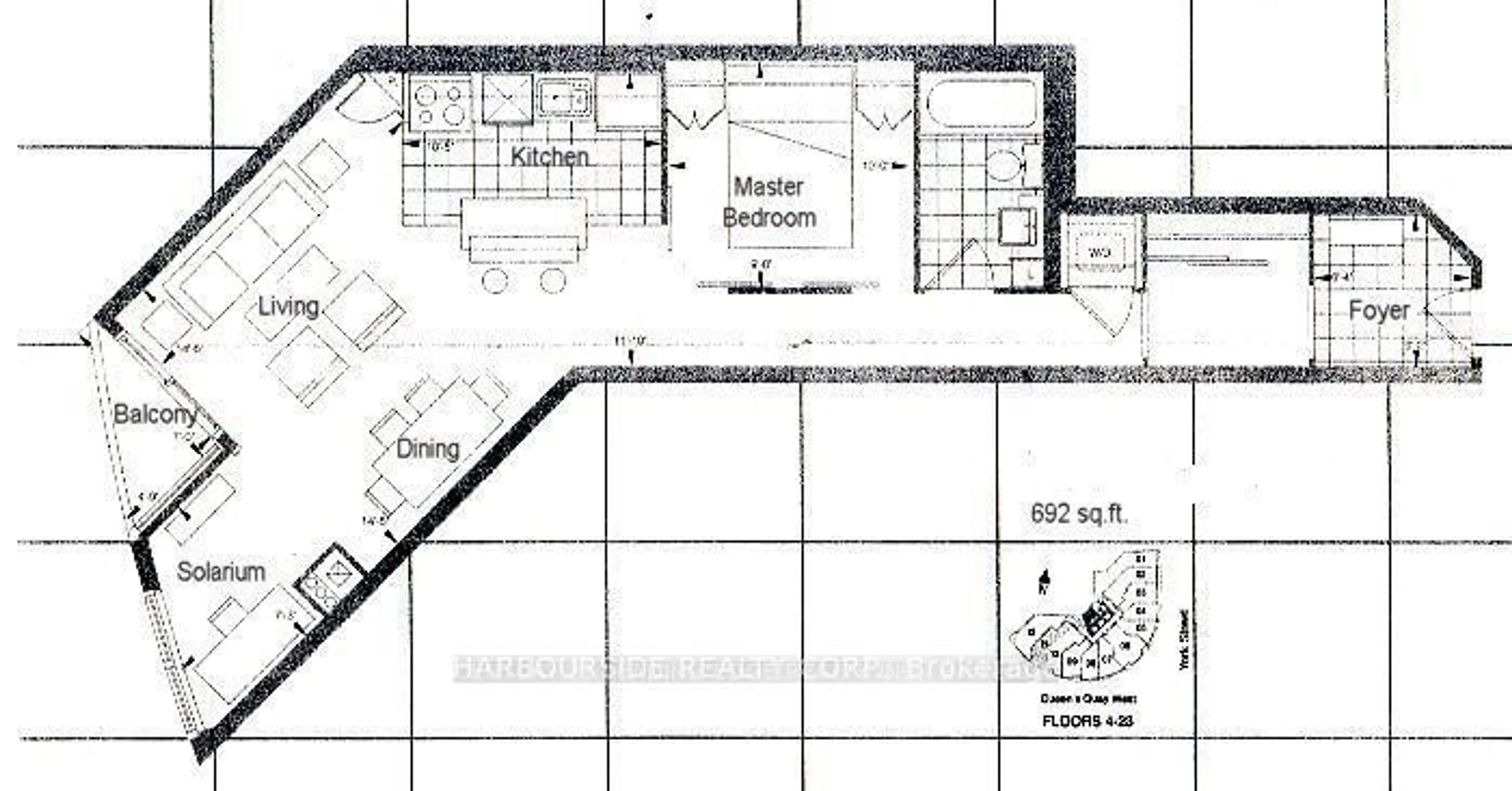 Floor plan for 8 York St #3511, Toronto Ontario M5J 2Y2