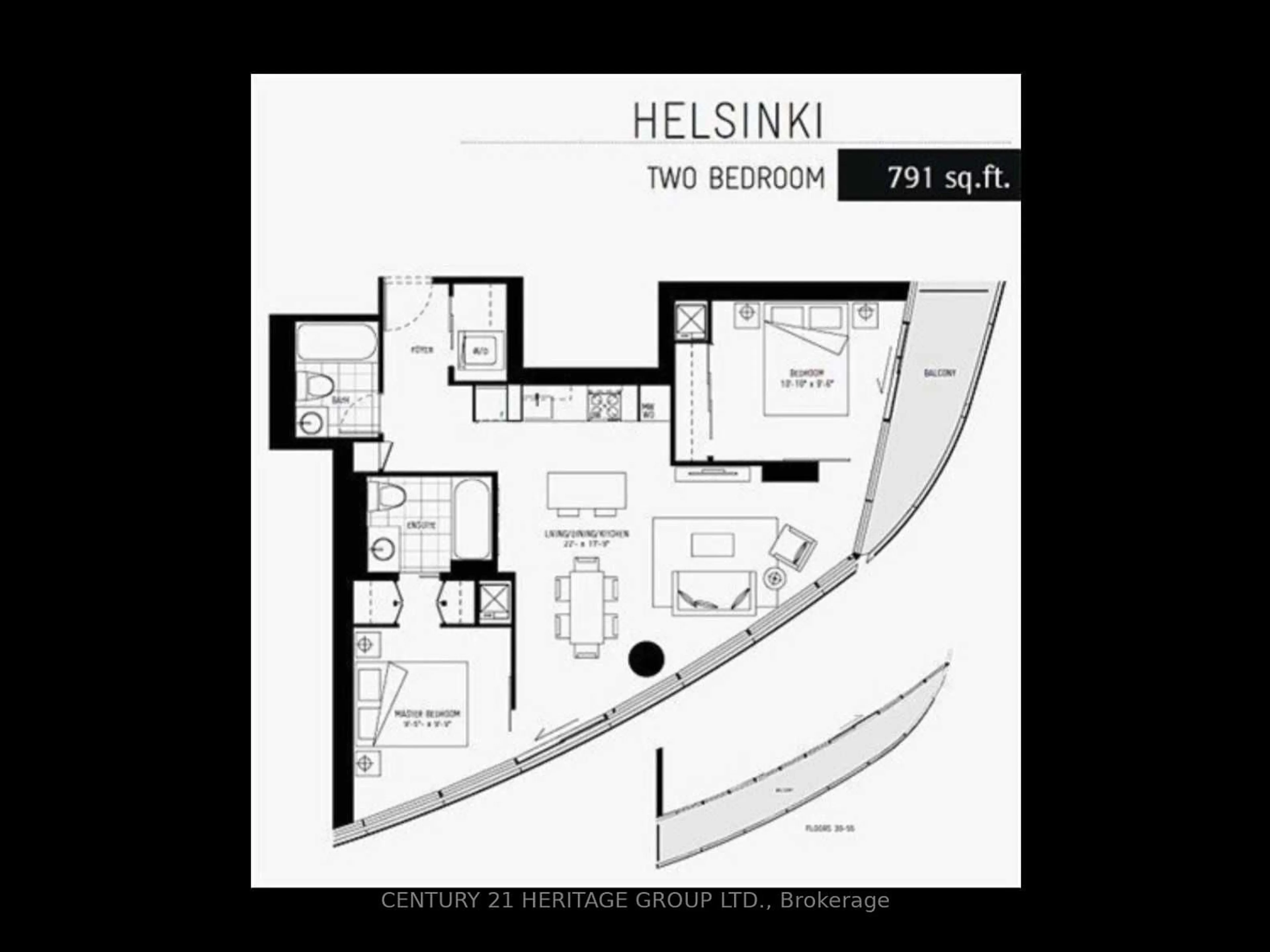 Floor plan for 12 YORK St #5302, Toronto Ontario M5J 0A9