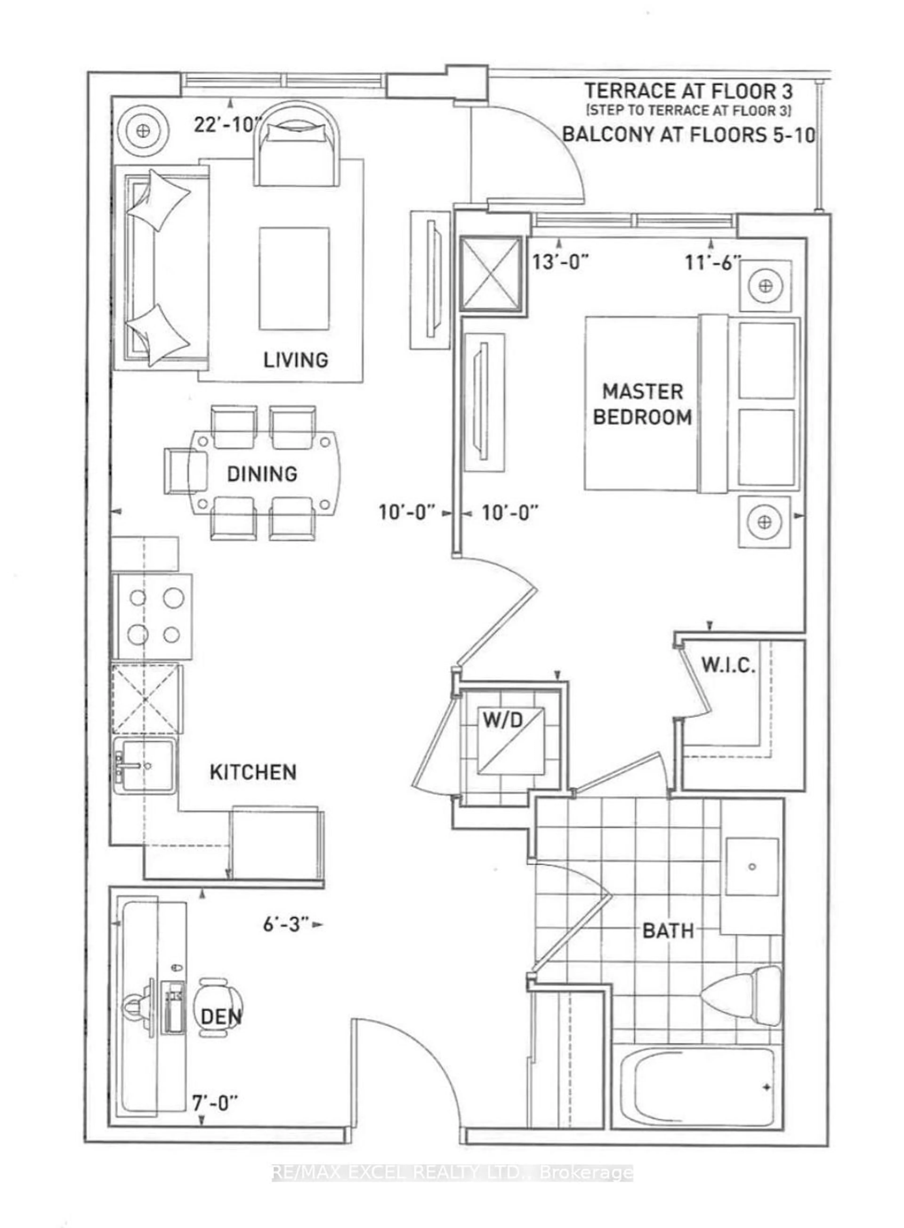 Floor plan for 591 Sheppard Ave #510, Toronto Ontario M2K 0G2