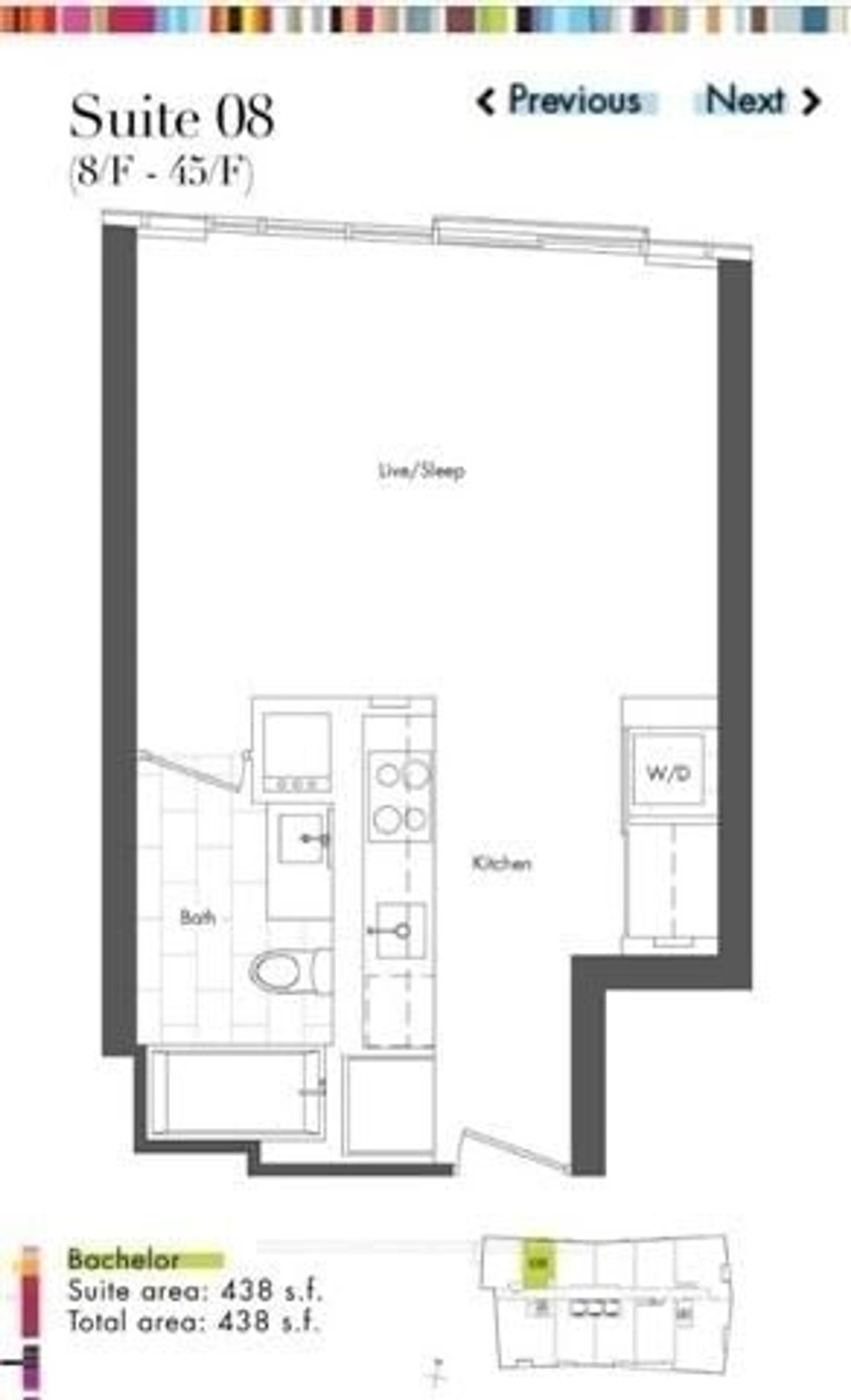 Floor plan for 85 Queens Wharf Rd #1908, Toronto Ontario M5V 0J9