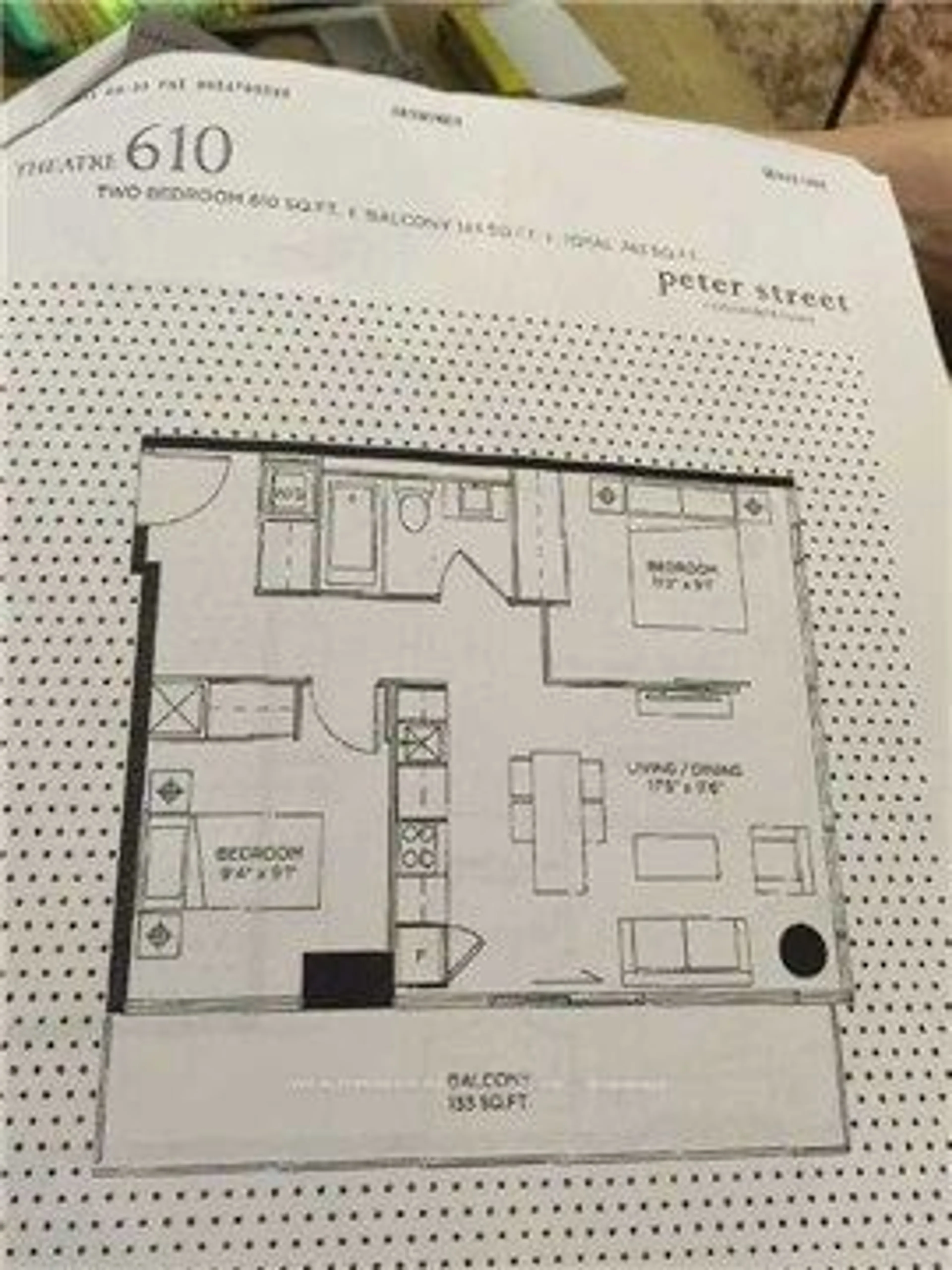 Floor plan for 101 Peter St #2206, Toronto Ontario M5V 0G6