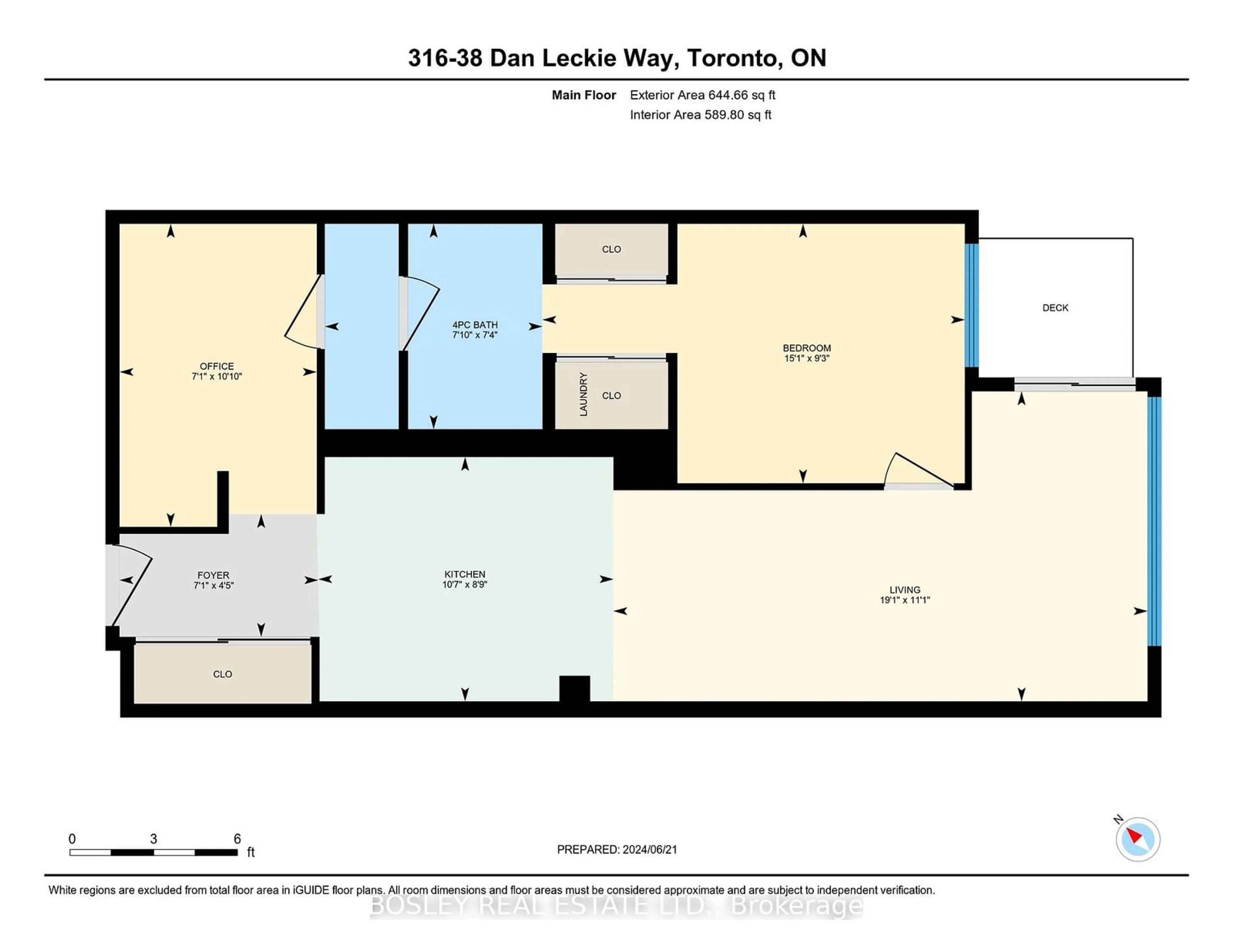 Floor plan for 38 Dan Leckie Way #316, Toronto Ontario M5V 2V6