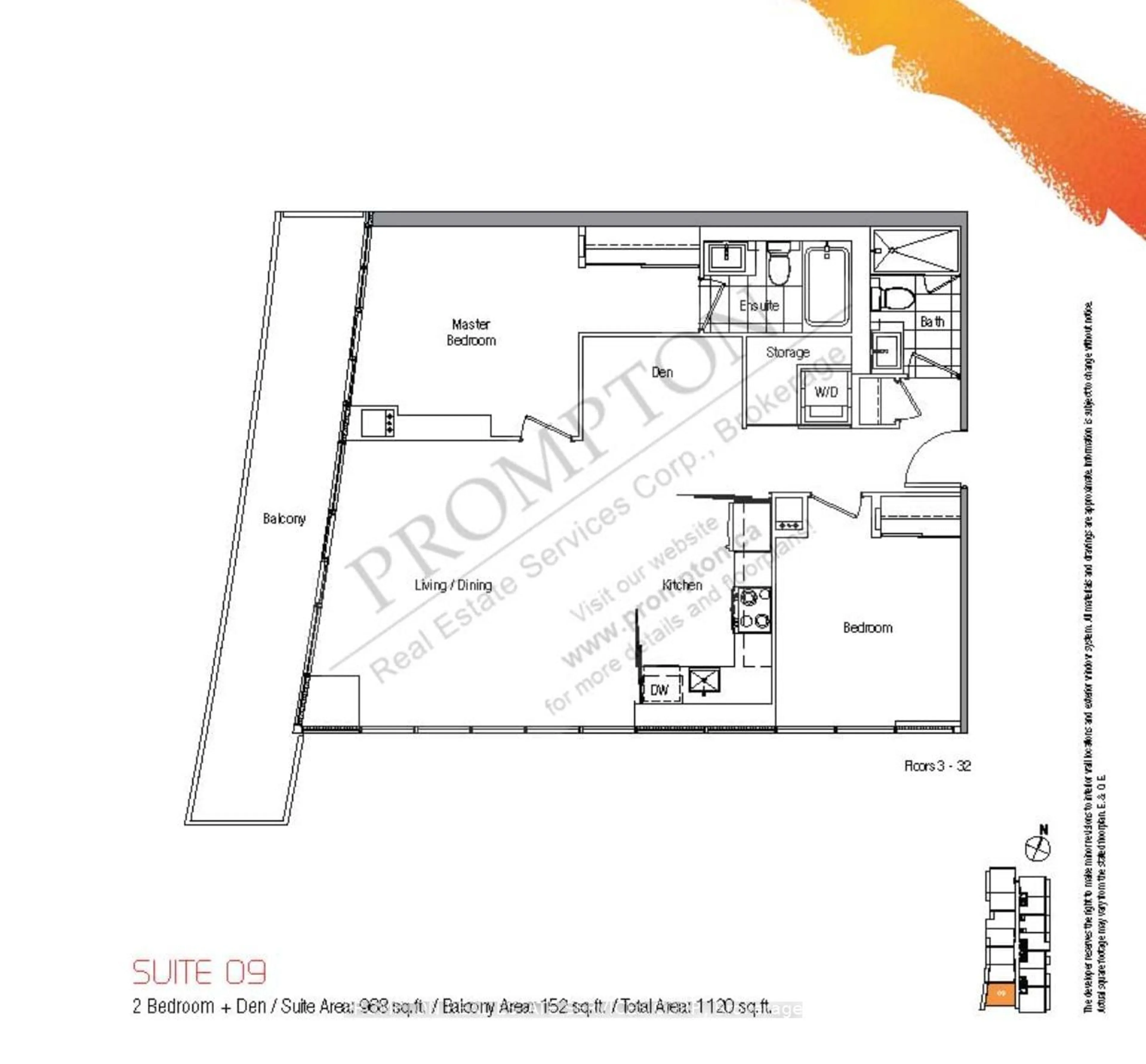Floor plan for 121 Mcmahon Dr ##1909, Toronto Ontario M2K 0C2
