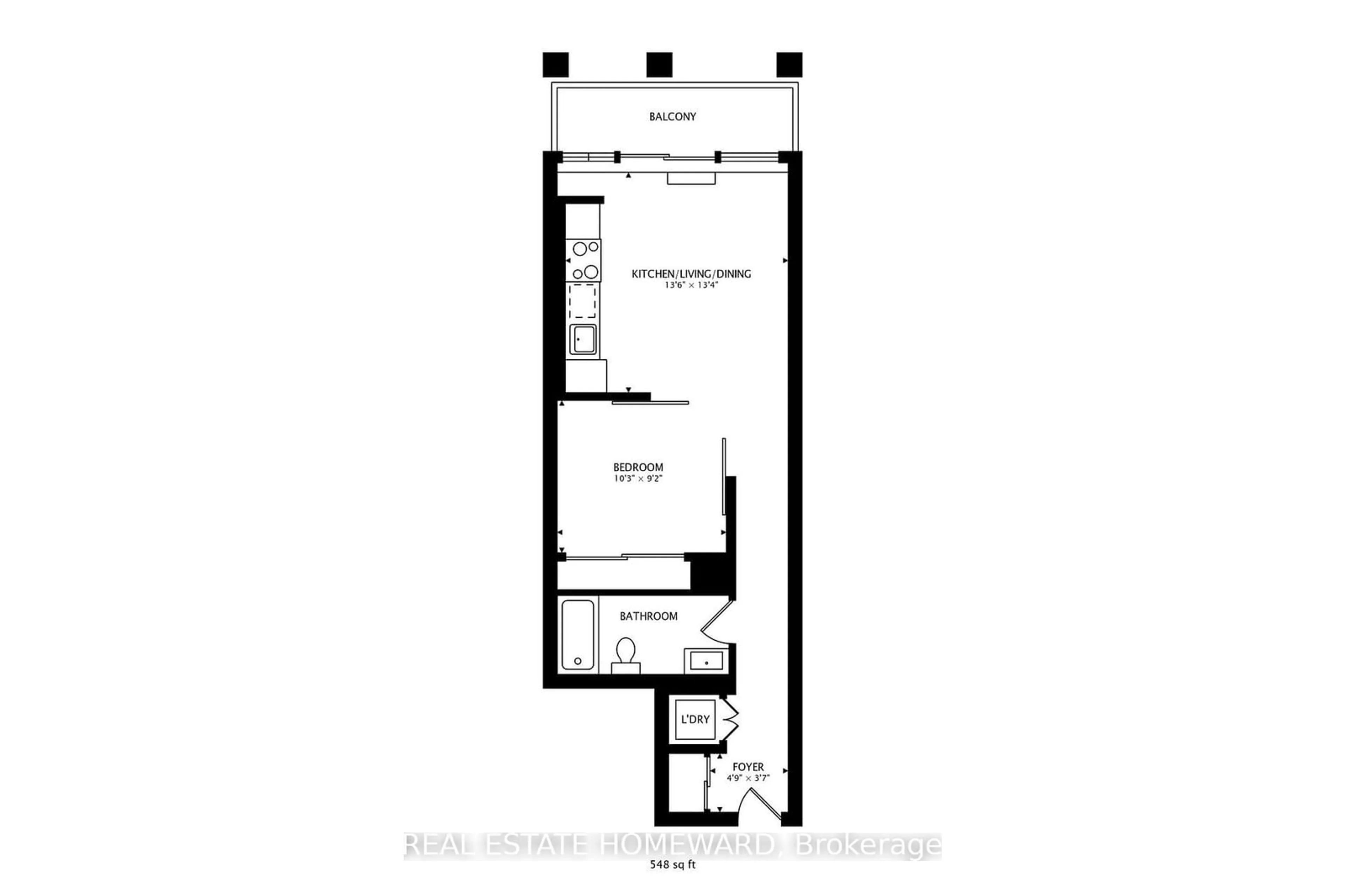 Floor plan for 111 Bathurst St #320, Toronto Ontario M5V 2P9