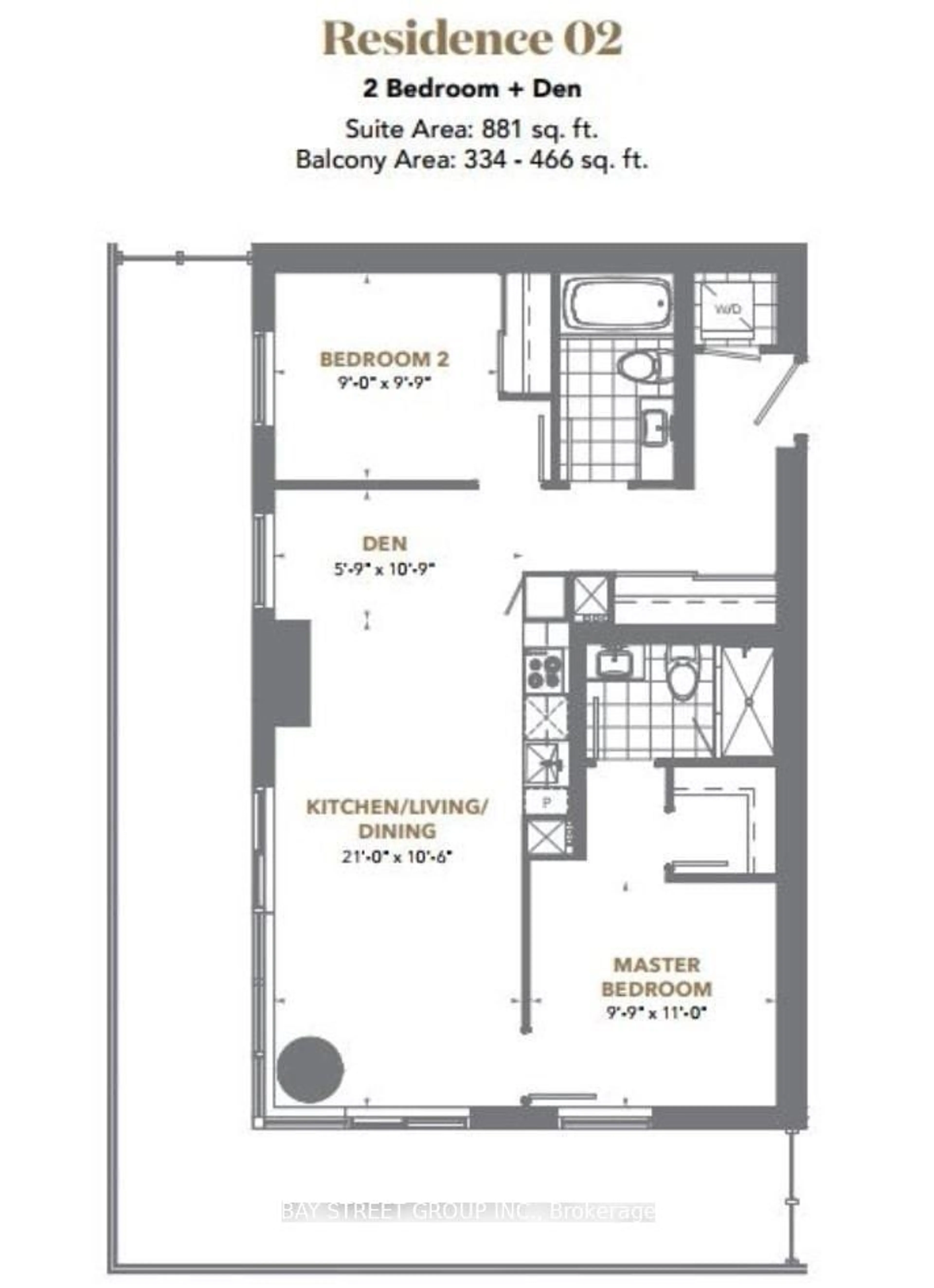 Floor plan for 28 Freeland St #1502, Toronto Ontario M5E 0E3