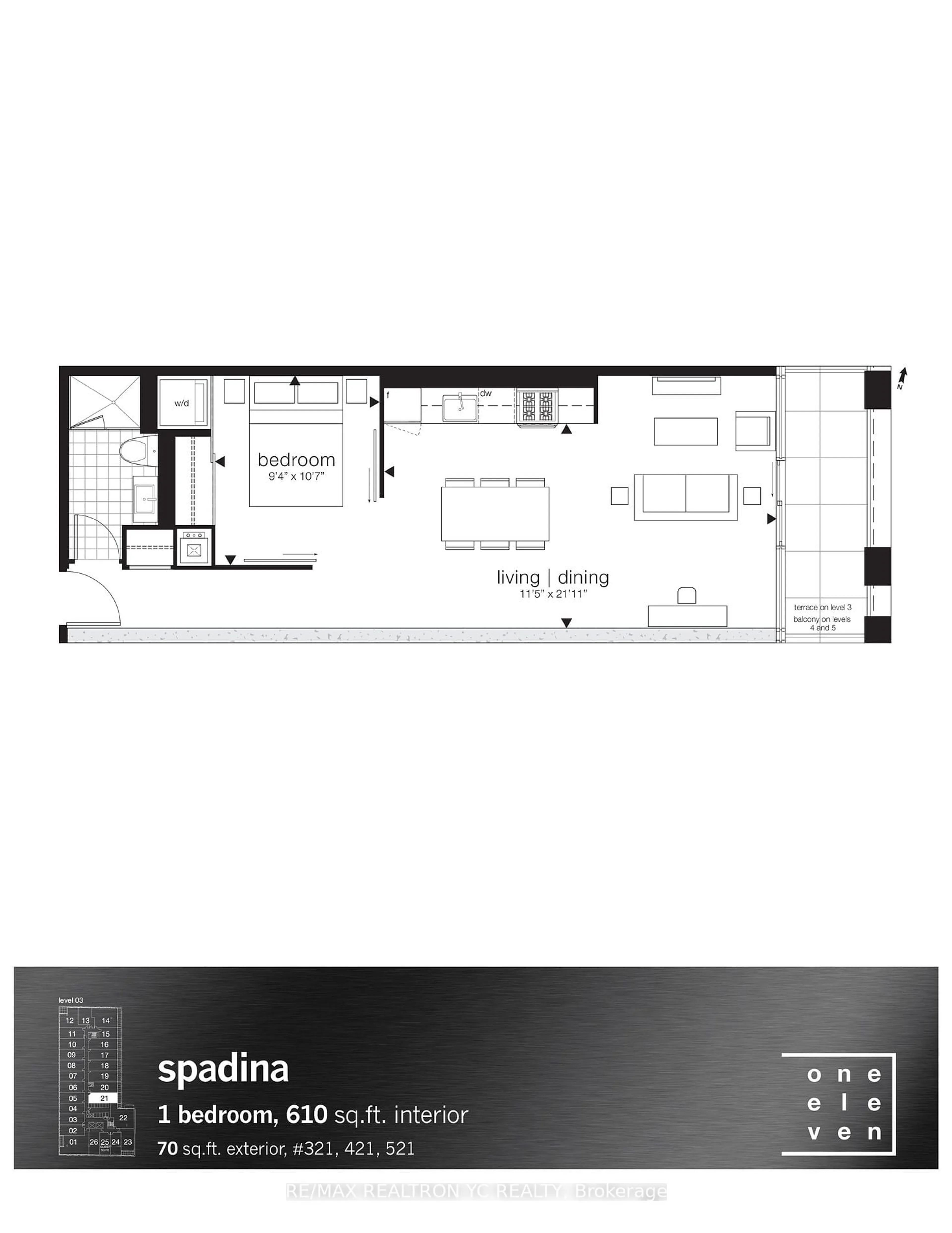 Floor plan for 111 Bathurst St #321, Toronto Ontario M5V 0H7