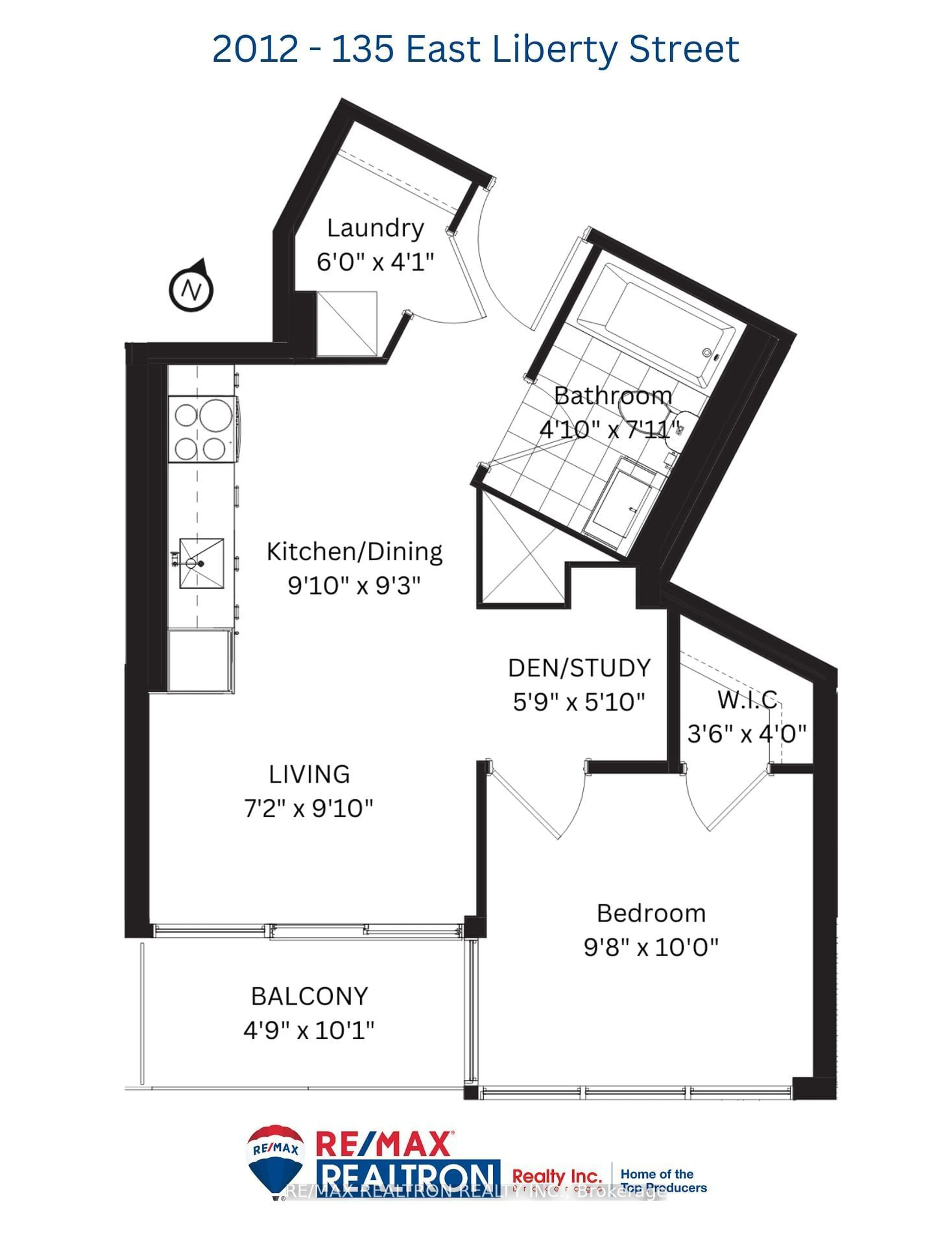 Floor plan for 135 East Liberty St #2012, Toronto Ontario M6K 0G7