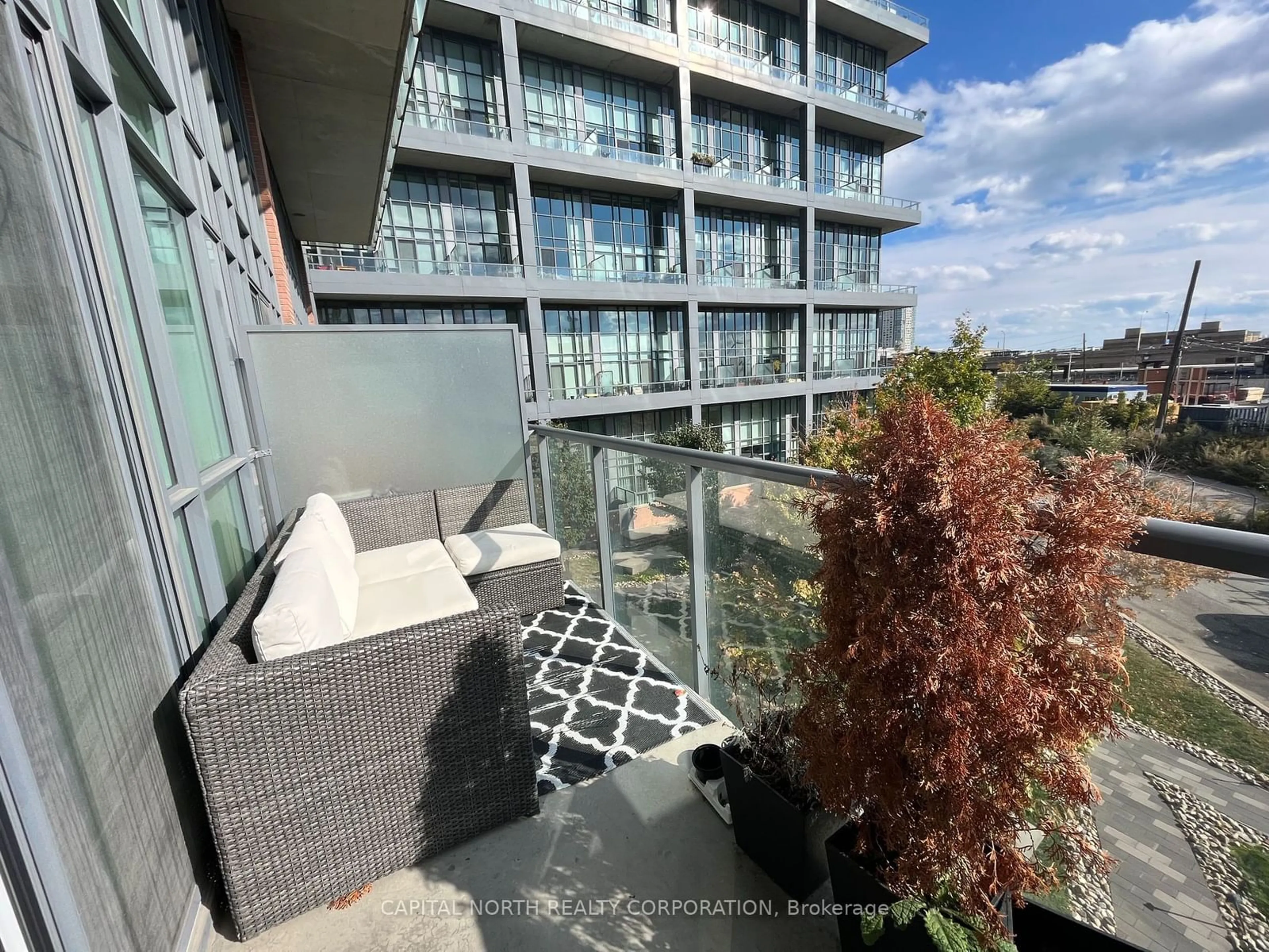 Balcony in the apartment for 5 Hanna Ave #307, Toronto Ontario M6K 0B3
