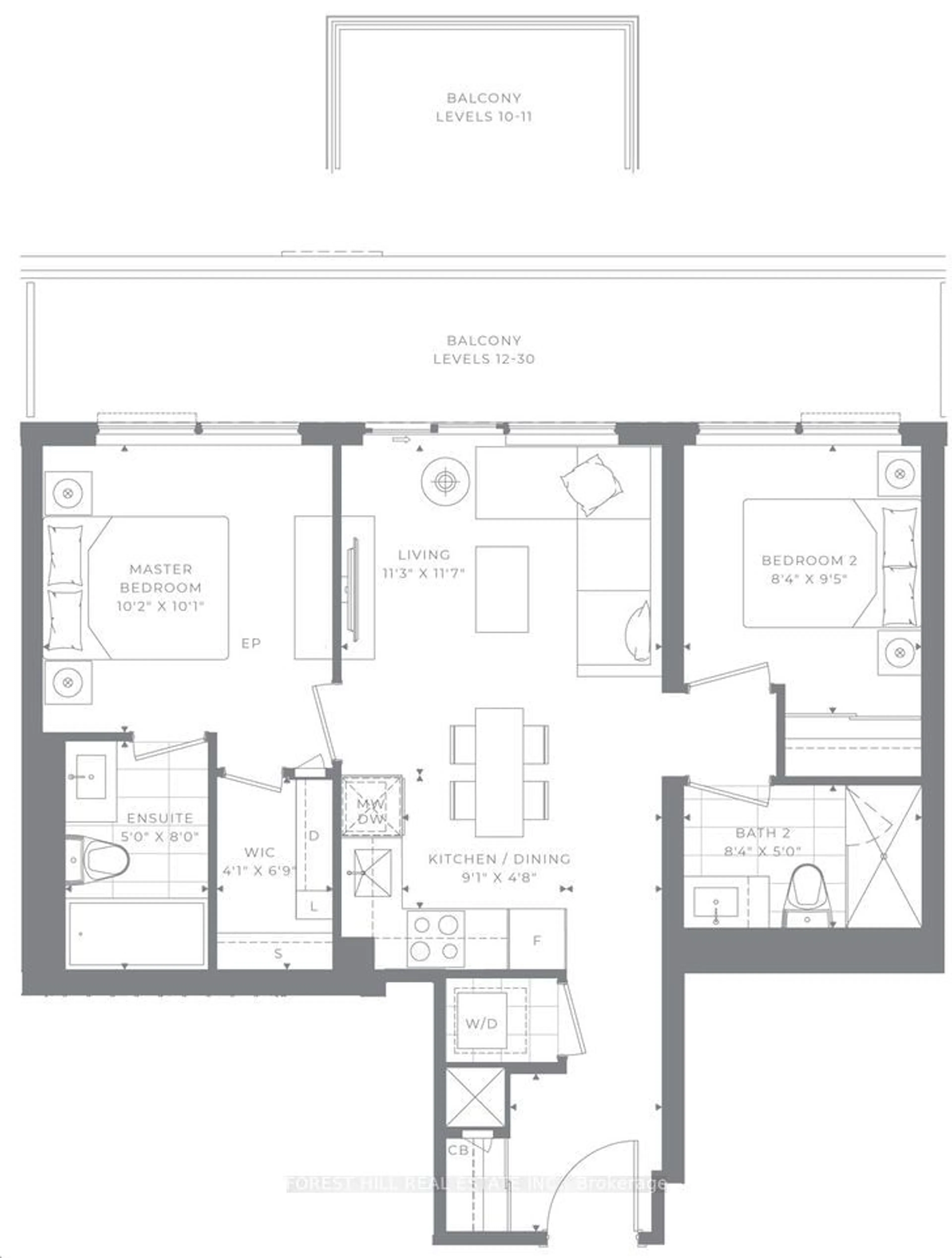 Floor plan for 7 Golden Lion Hts #N1305, Toronto Ontario M2M 3T9