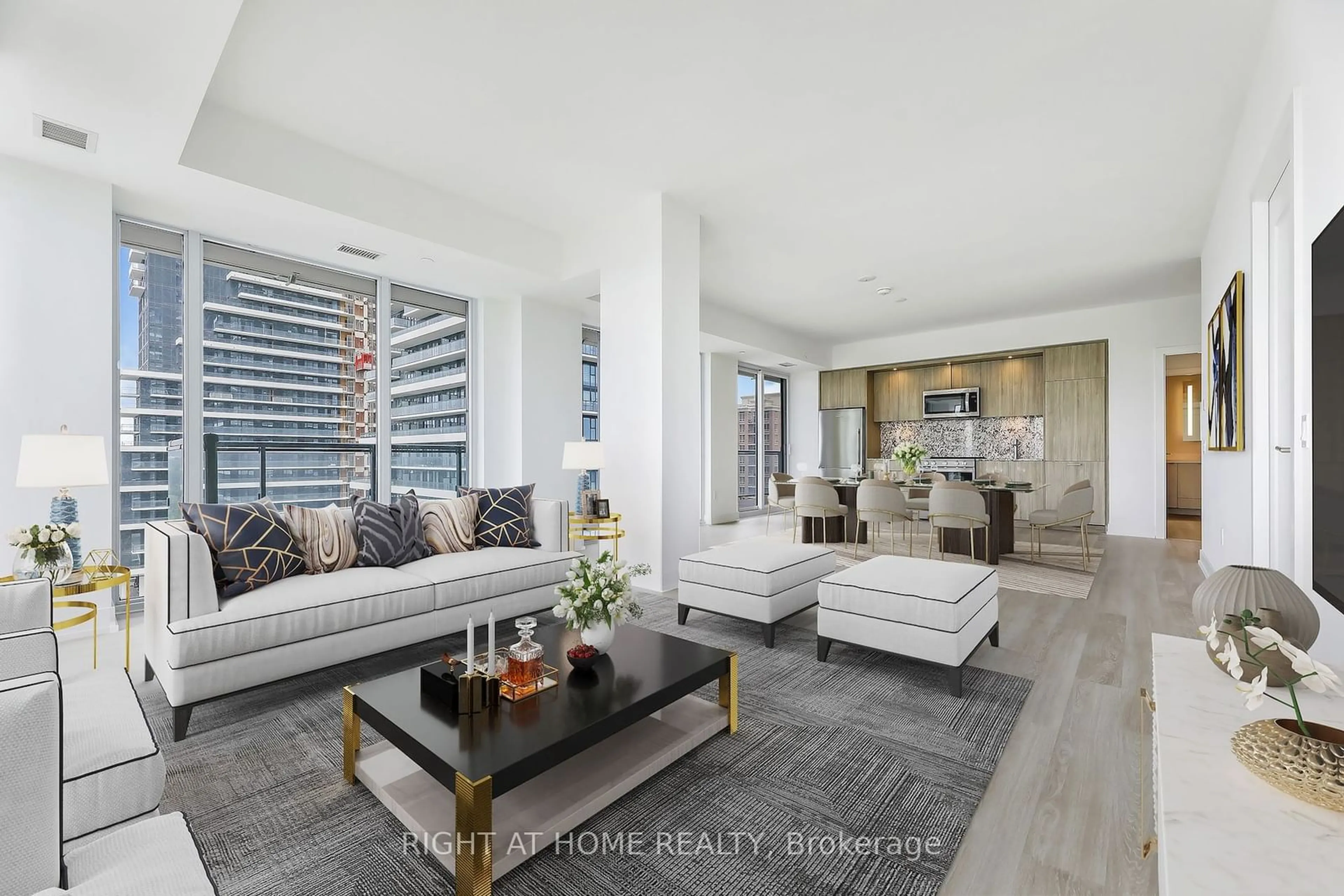 Living room, wood floors for 30 Inn On The Park Dr #1210, Toronto Ontario M3C 2J7