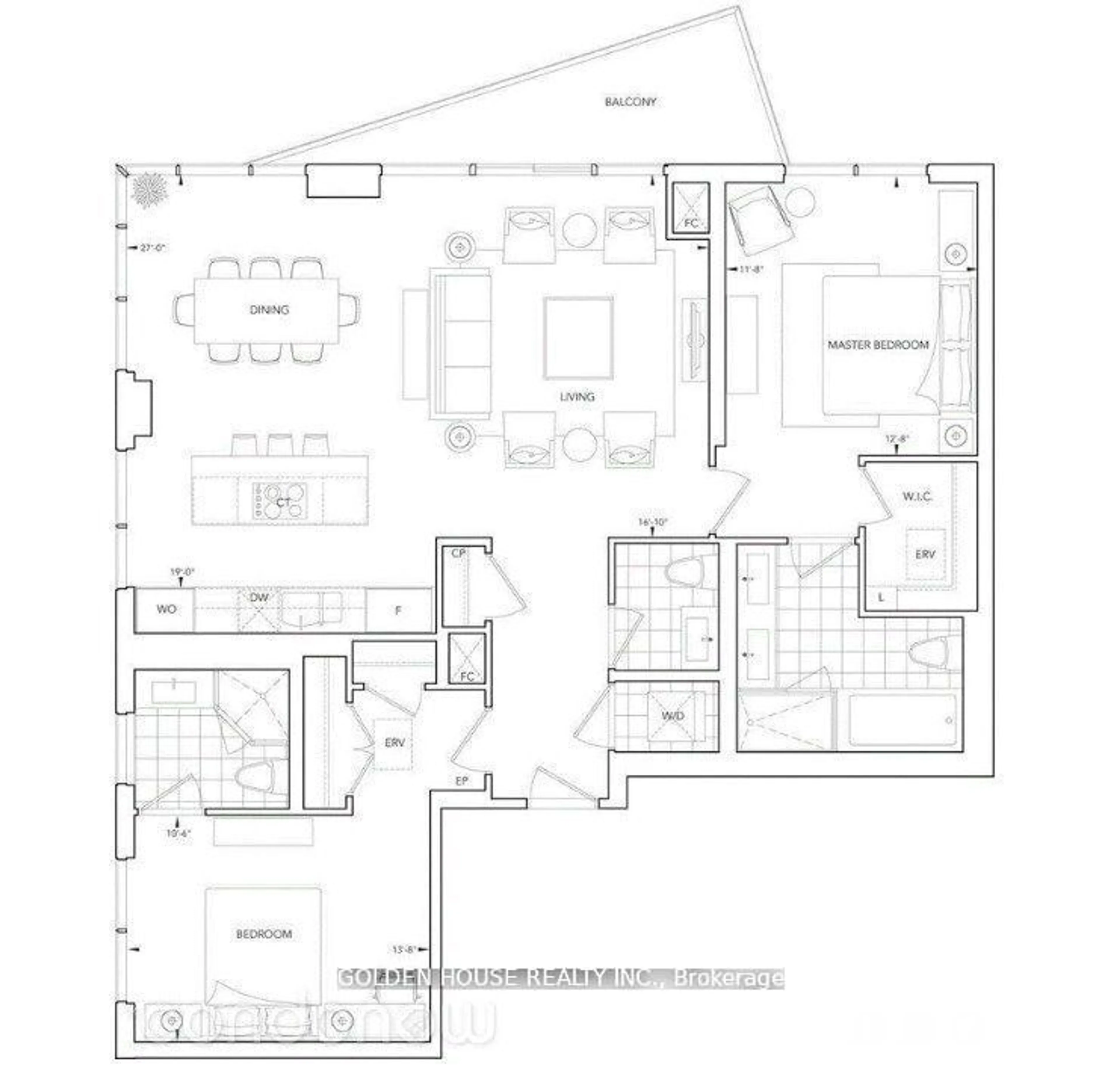 Floor plan for 55 Merchants' Wharf #1120, Toronto Ontario M5A 0P2