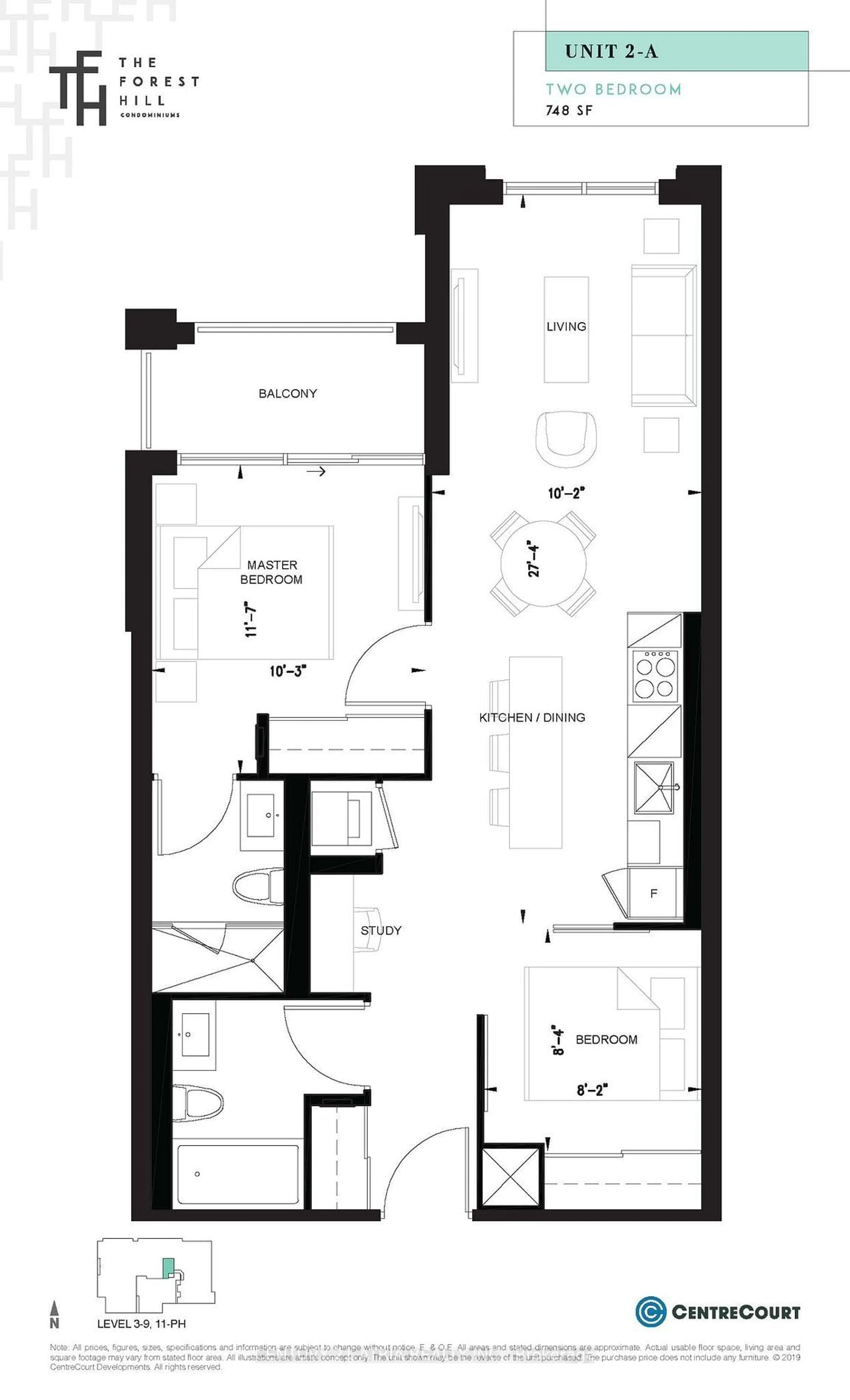Floor plan for 2020 Bathurst St #1702, Toronto Ontario M5P 0A6