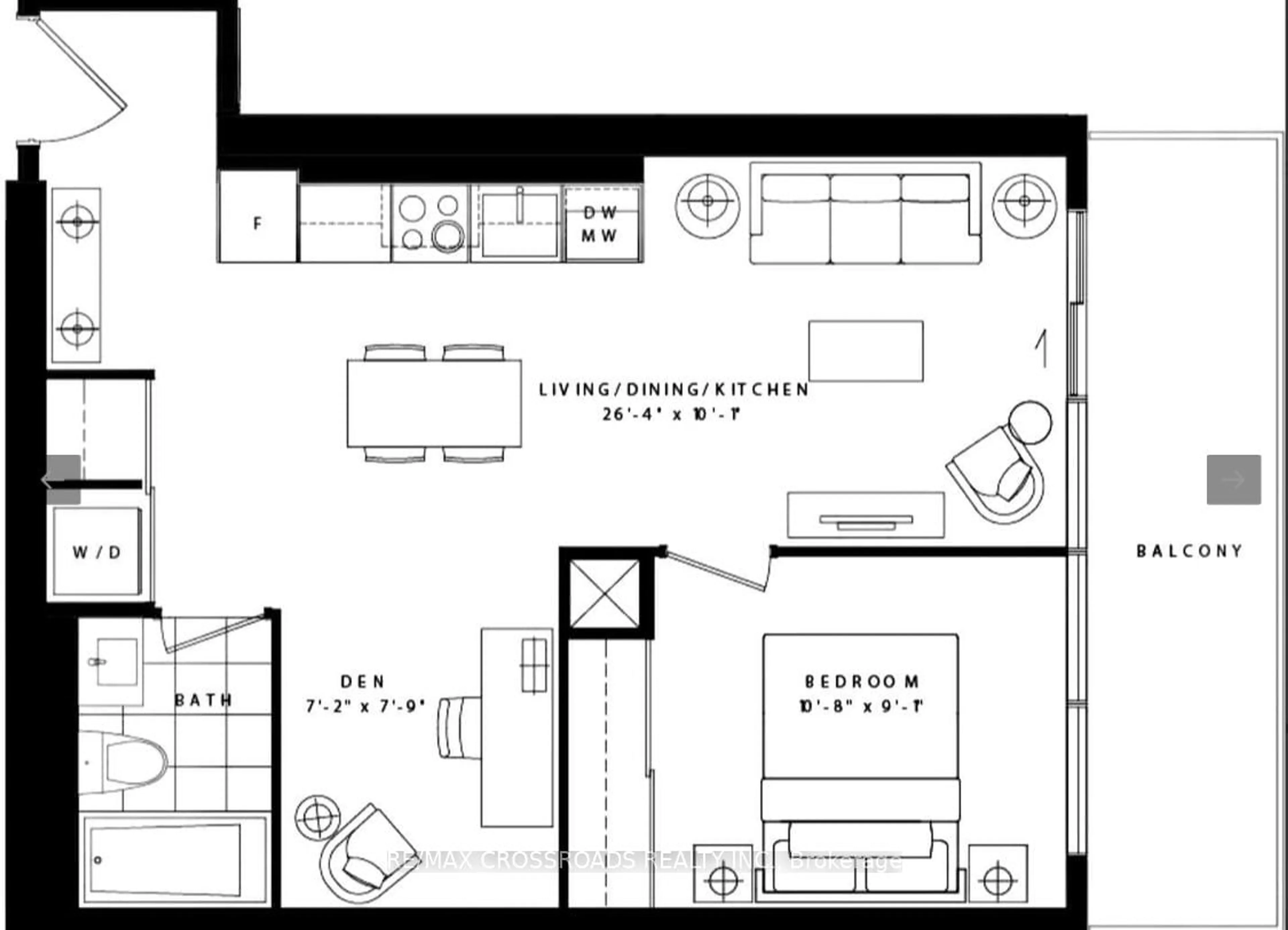 Floor plan for 501 Yonge St #2707, Toronto Ontario M4Y 0G8