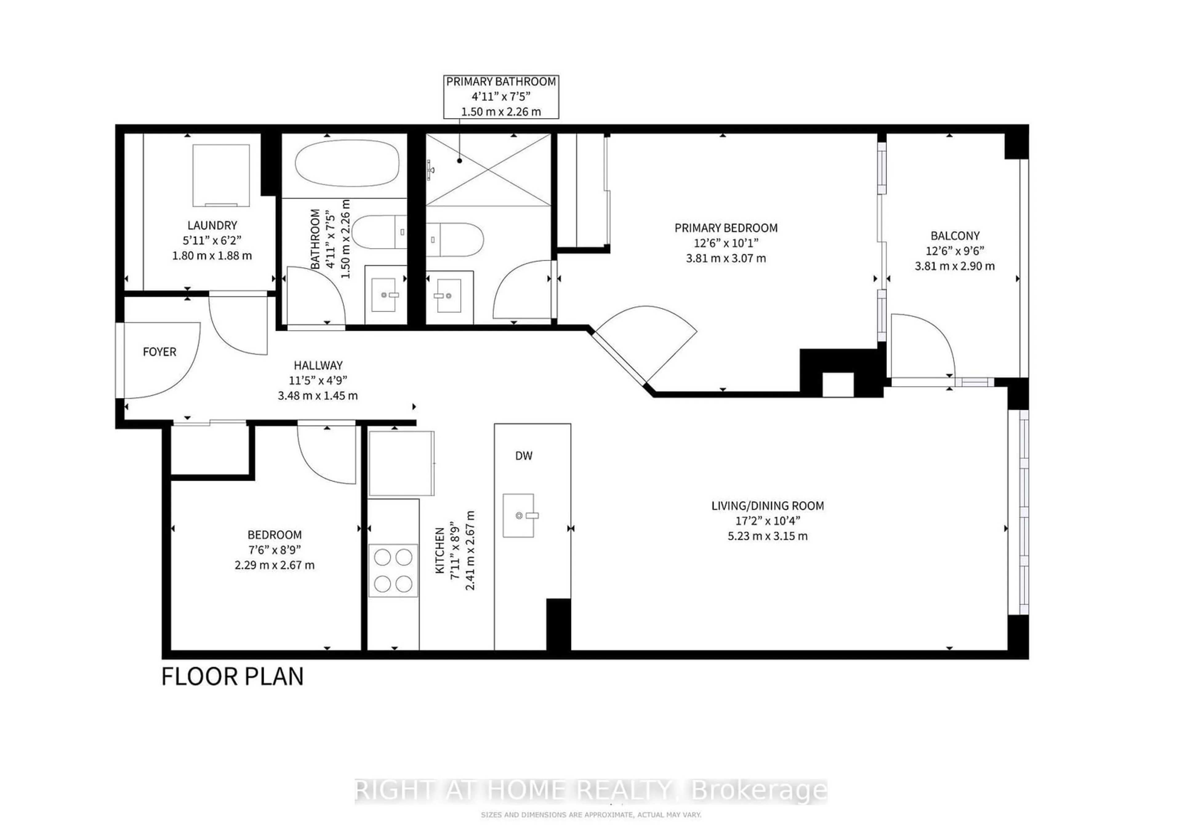 Floor plan for 35 Bastion St #512, Toronto Ontario M5V 0C2