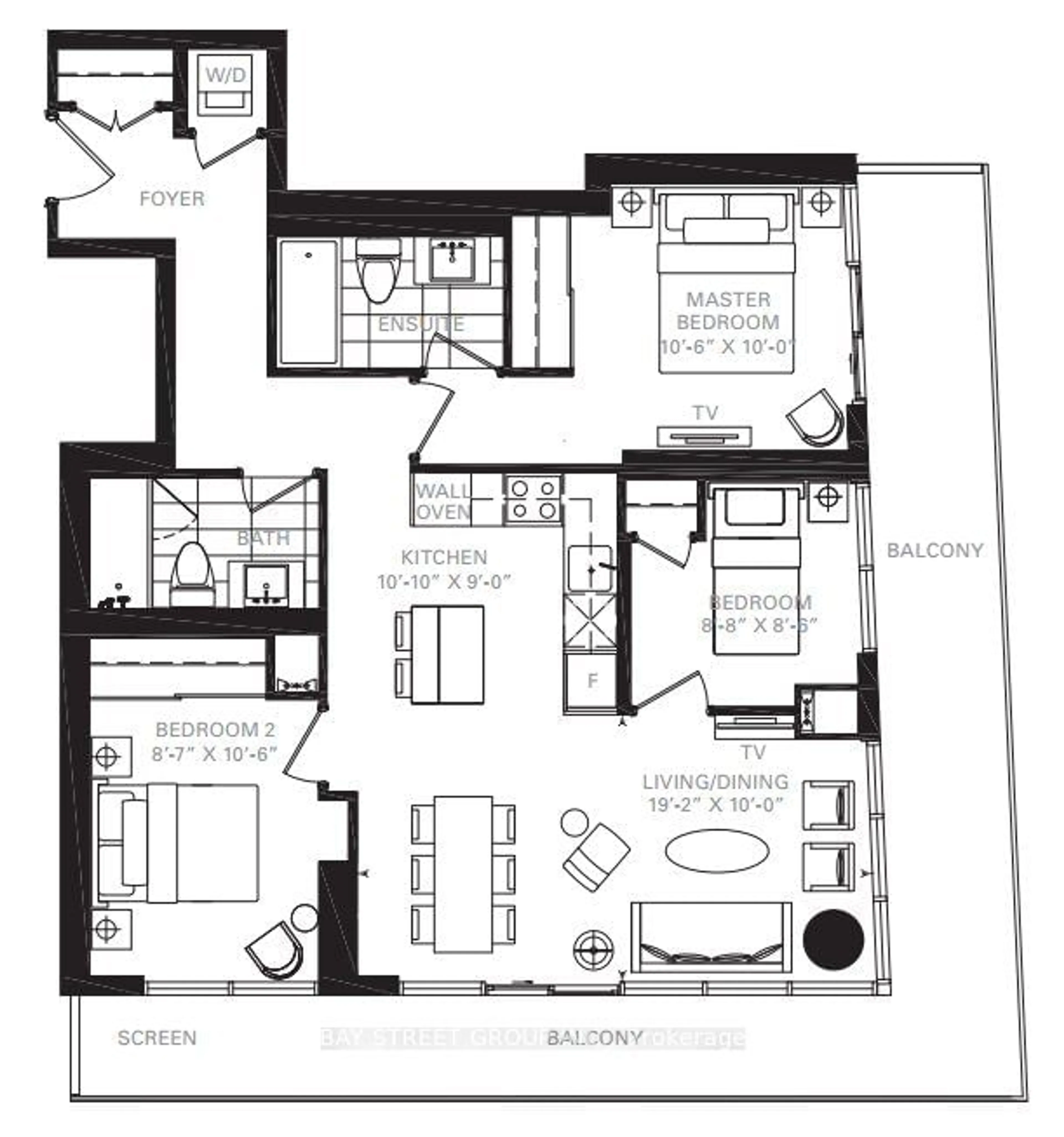 Floor plan for 115 Blue Jays Way #1602, Toronto Ontario M5V 0N4