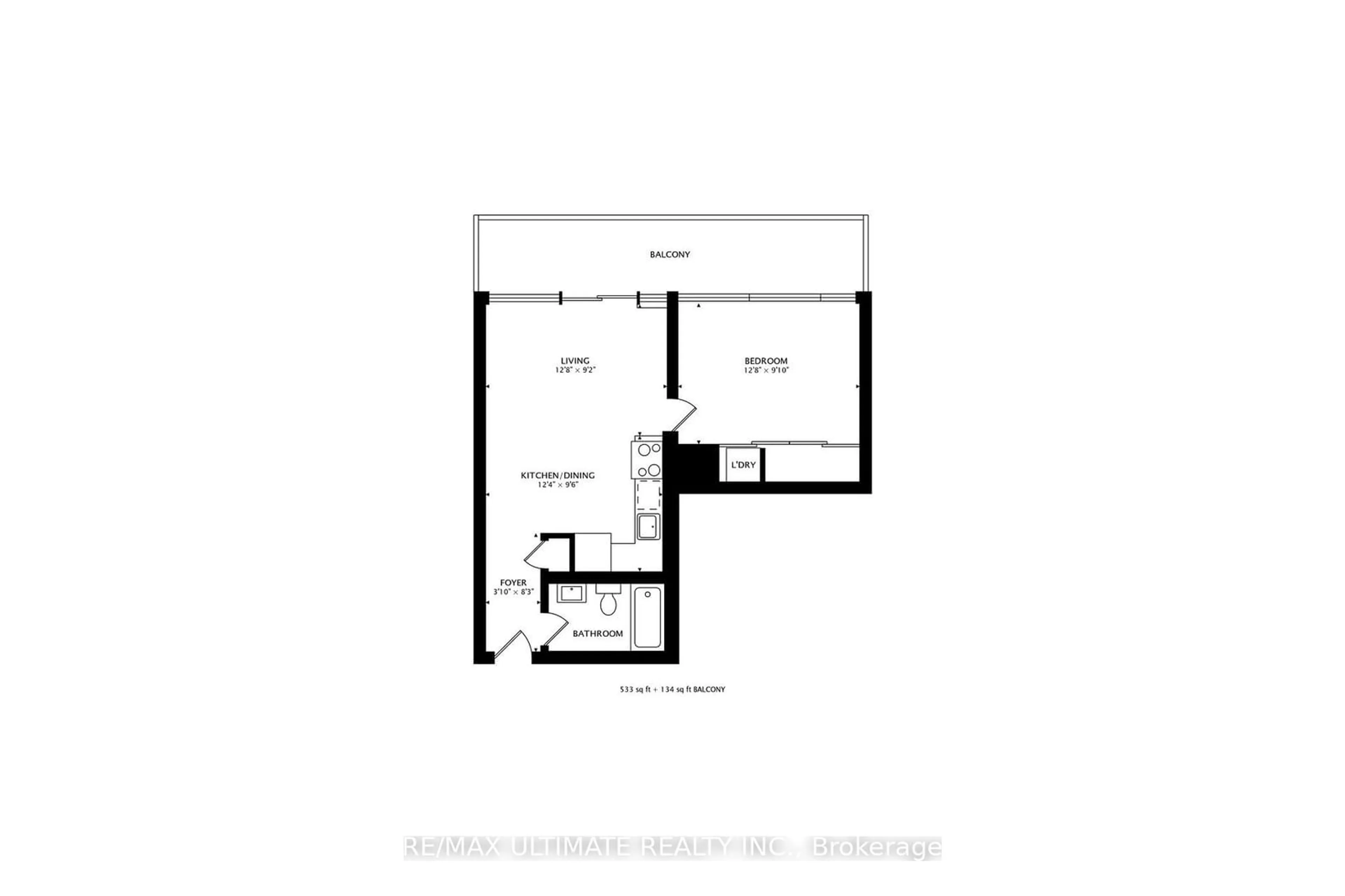 Floor plan for 25 Oxley St #614, Toronto Ontario M5V 2J5