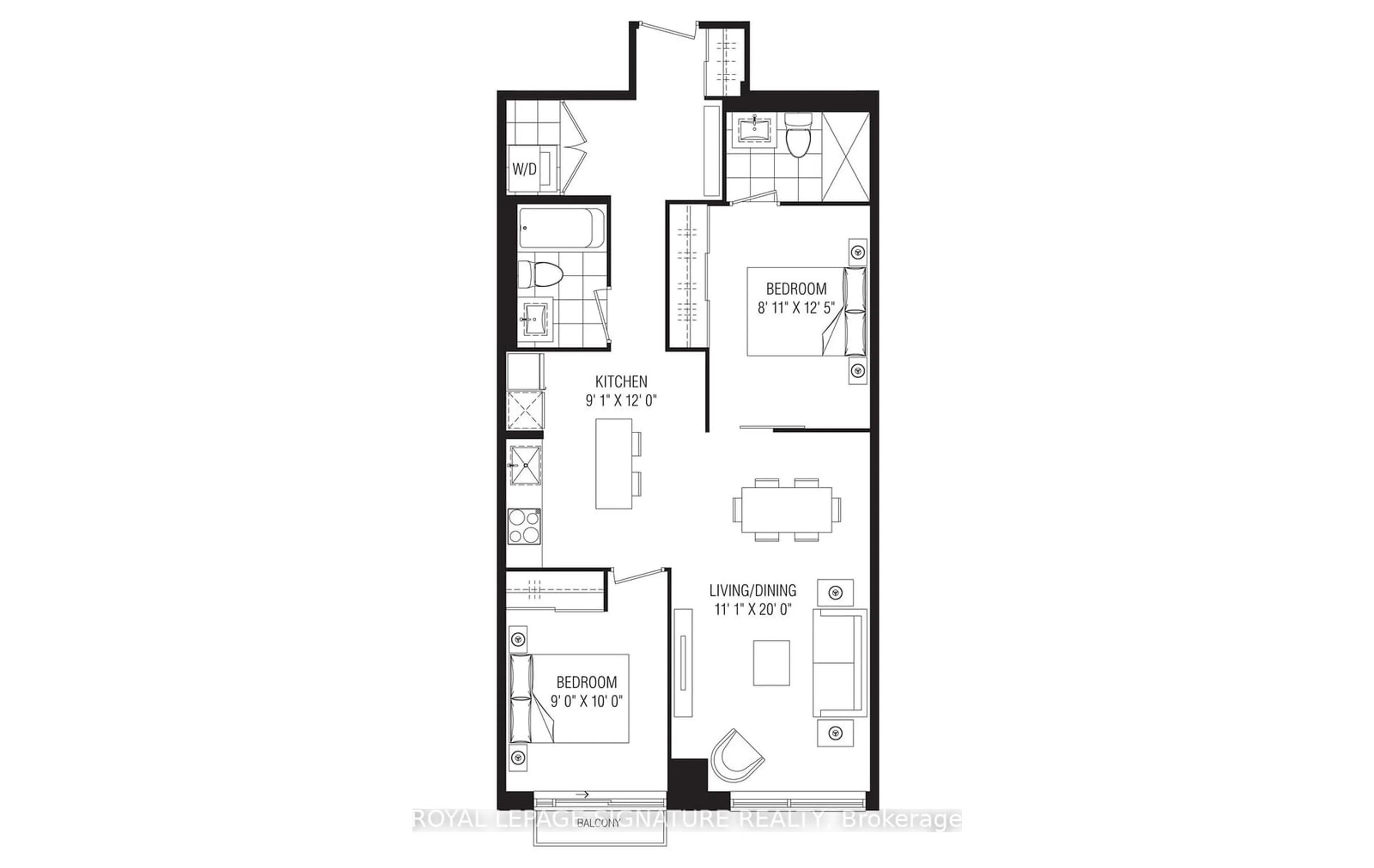 Floor plan for 30 Nelson St #324, Toronto Ontario M5V 0H5