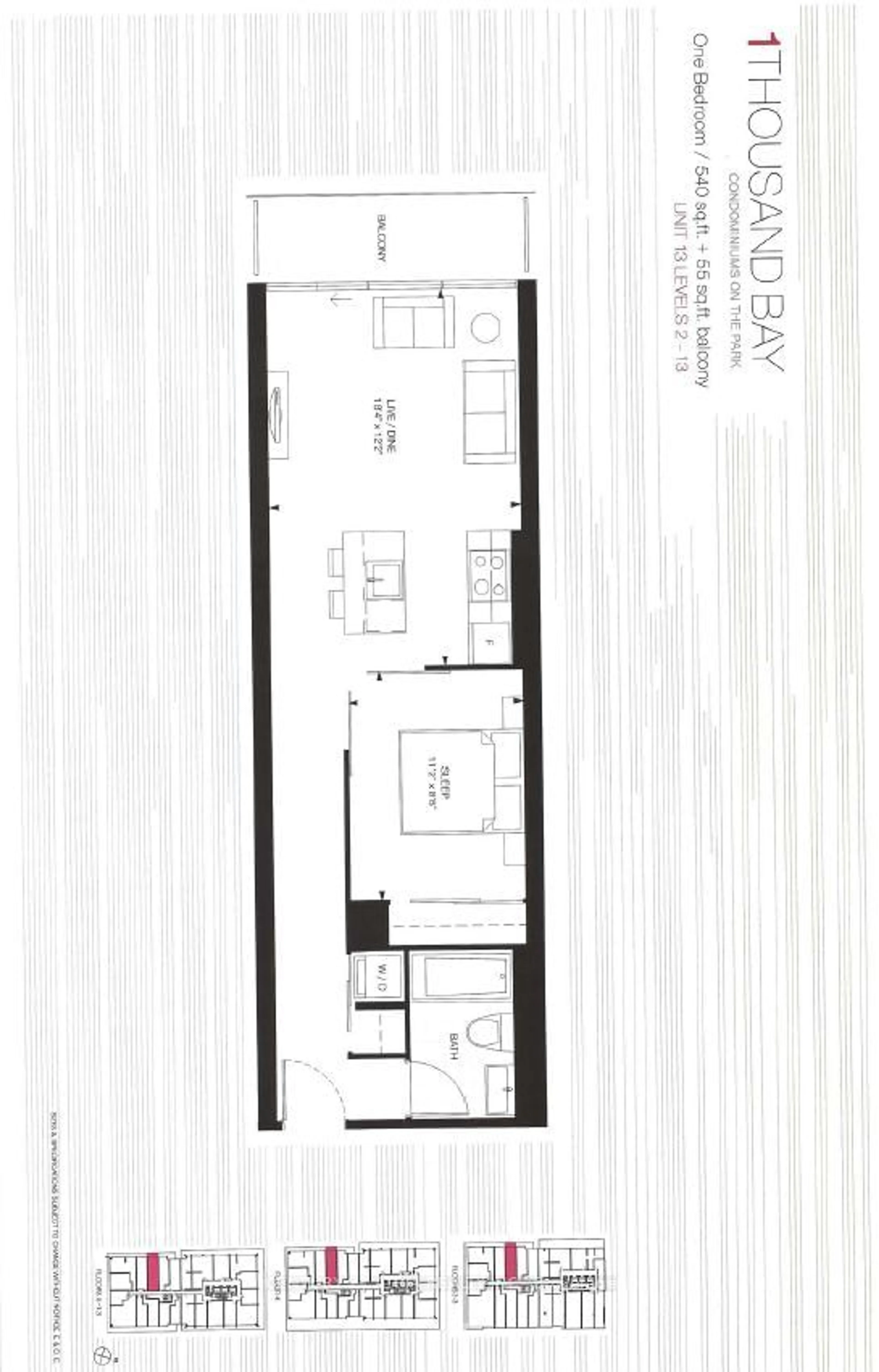 Floor plan for 57 St Joseph St #1213, Toronto Ontario M5S 0C5