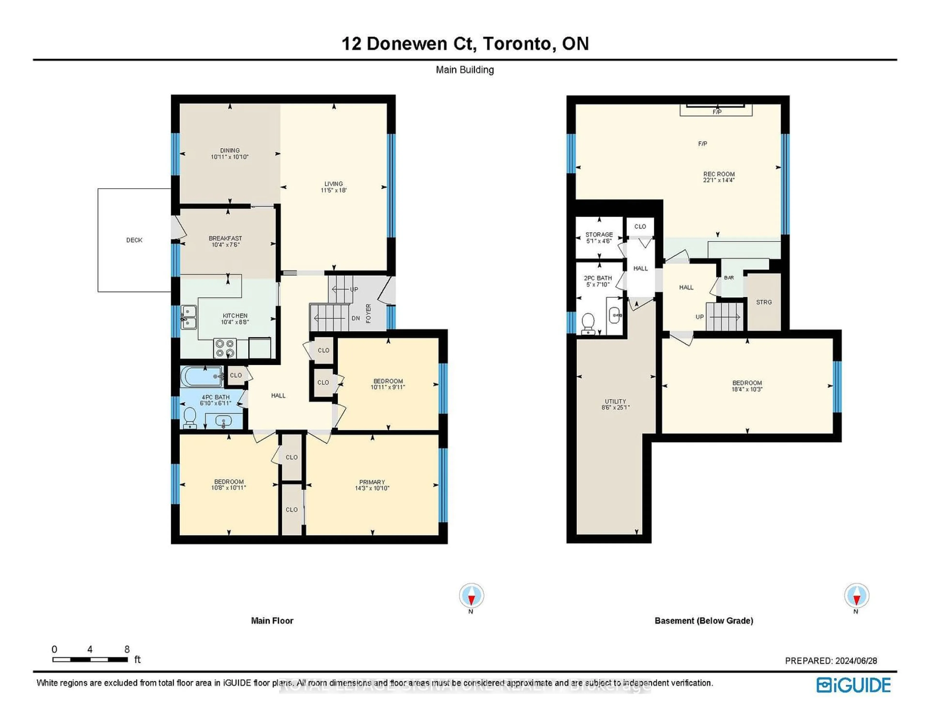 Floor plan for 12 DONEWEN Crt, Toronto Ontario M4A 1P8