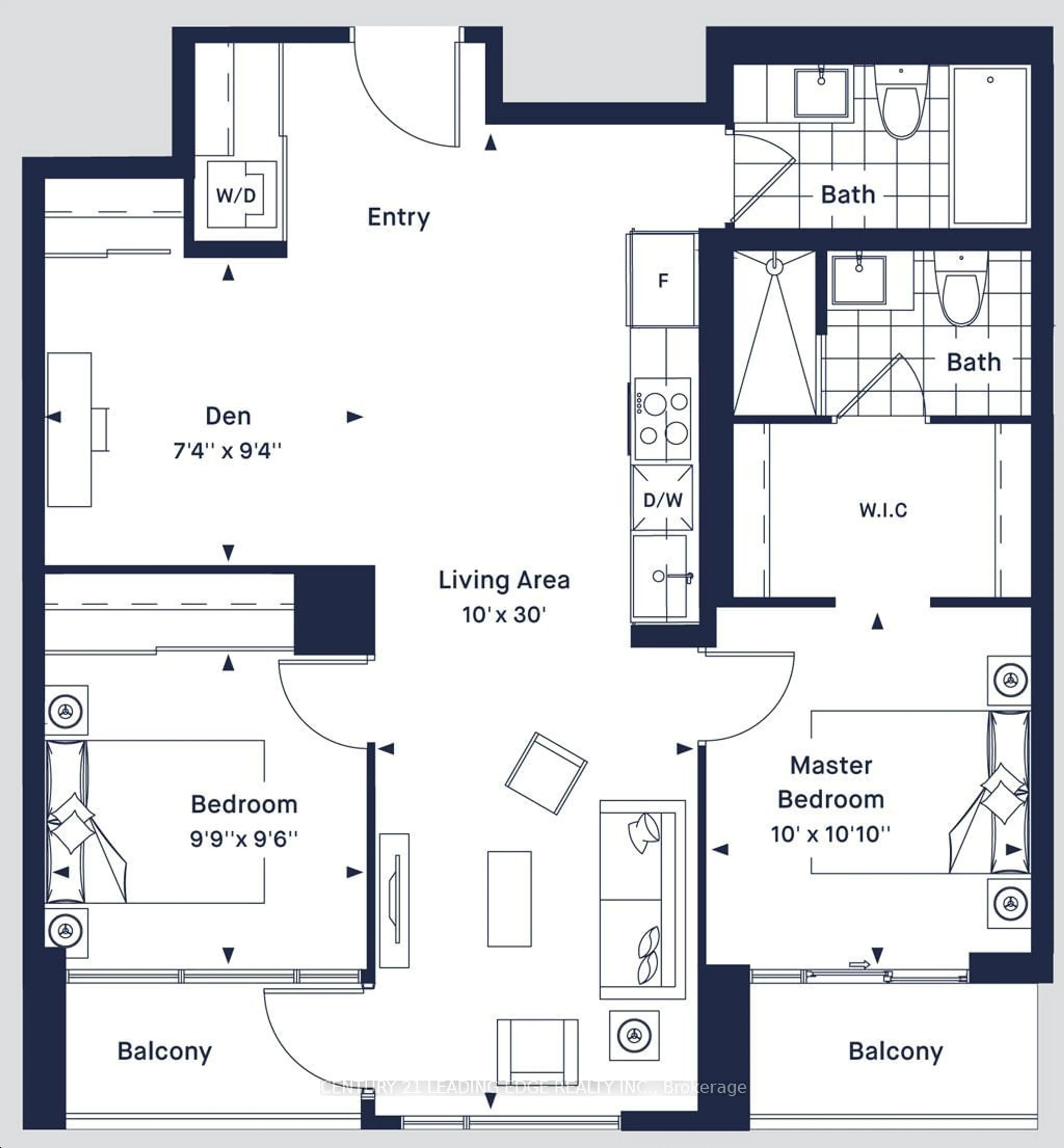 Floor plan for 840 St Clair Ave #804, Toronto Ontario M6C 0A4