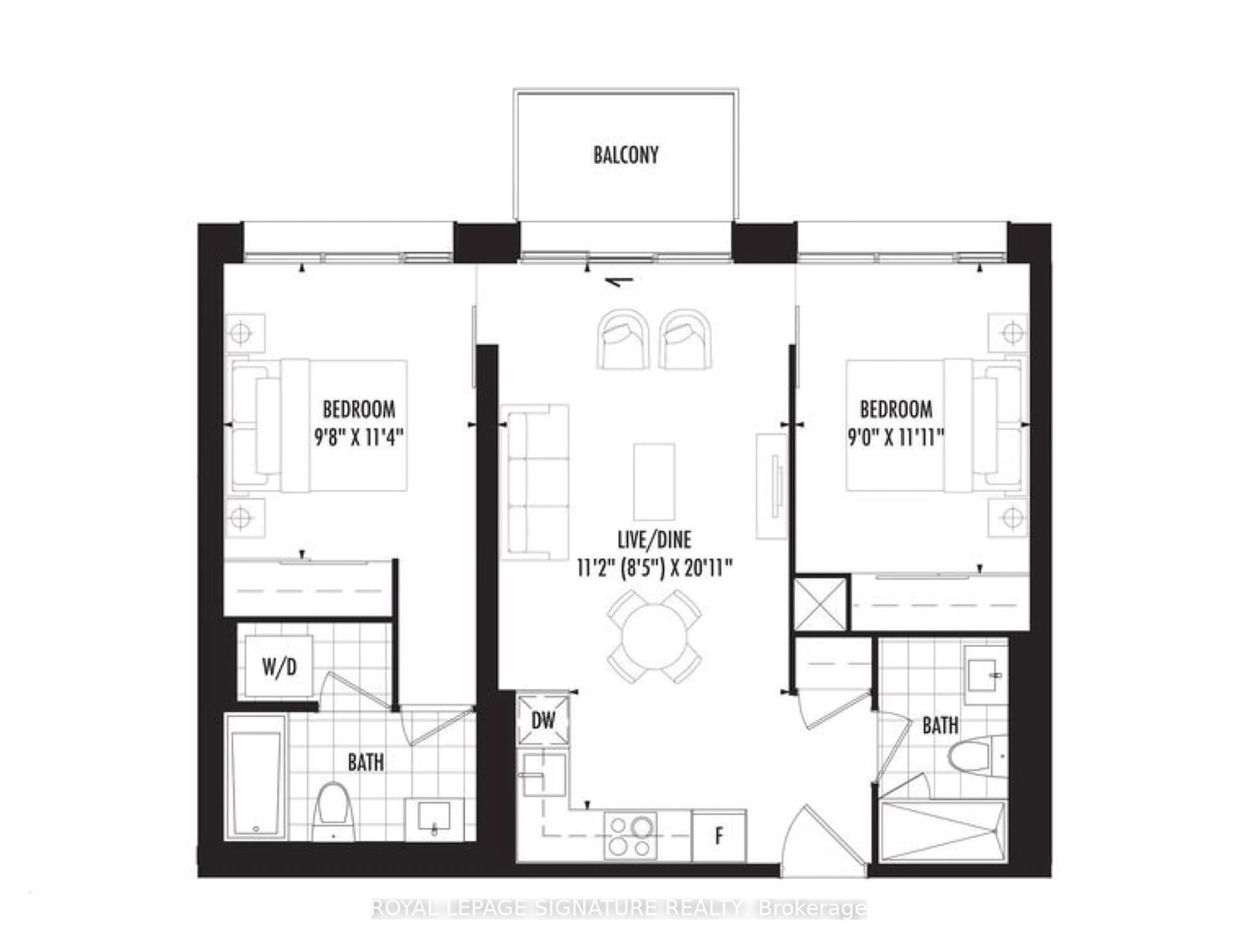 Floor plan for 158 Front St #310, Toronto Ontario M5A 0K9