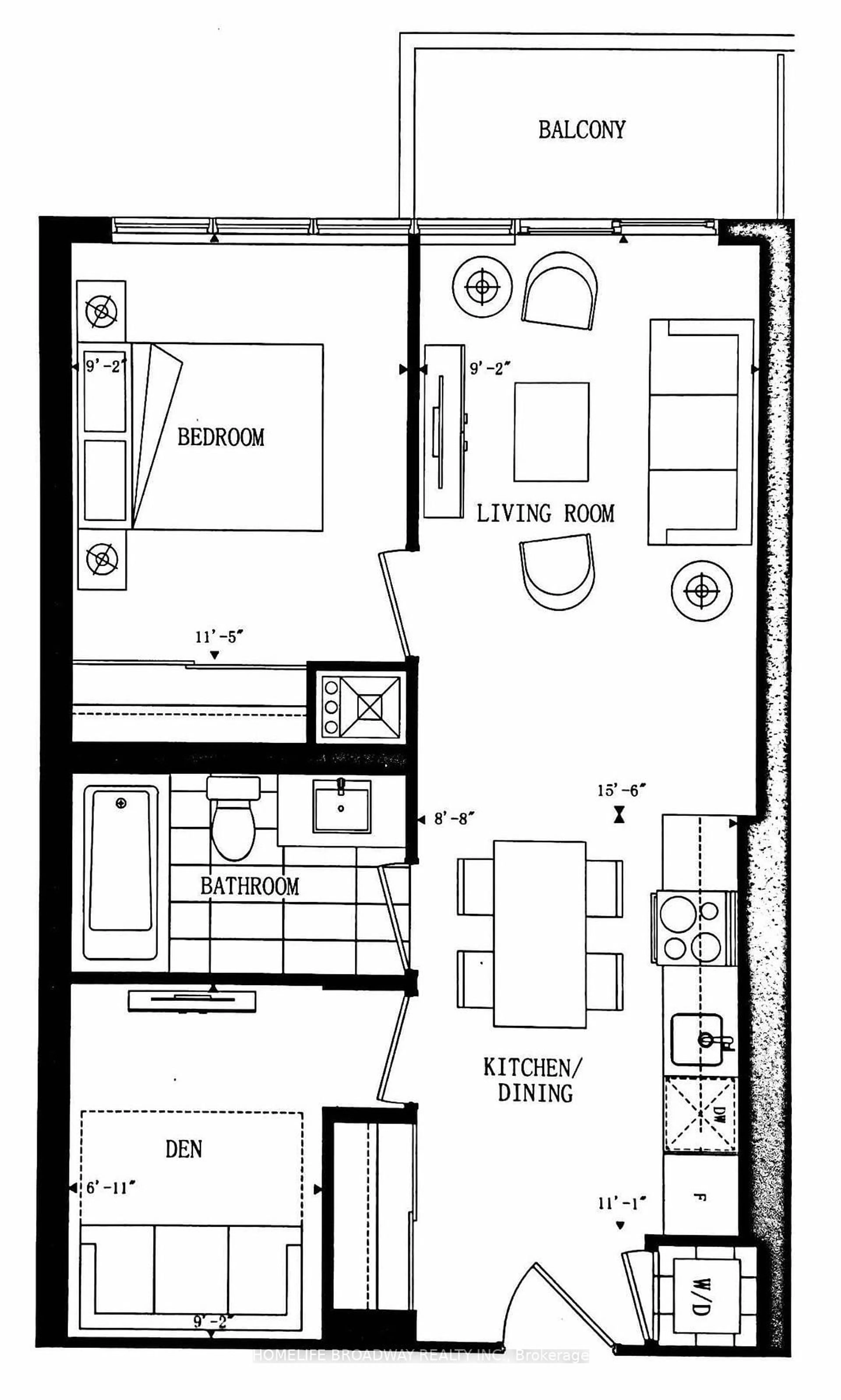 Floor plan for 365 Church St #812, Toronto Ontario M5B 1Z9