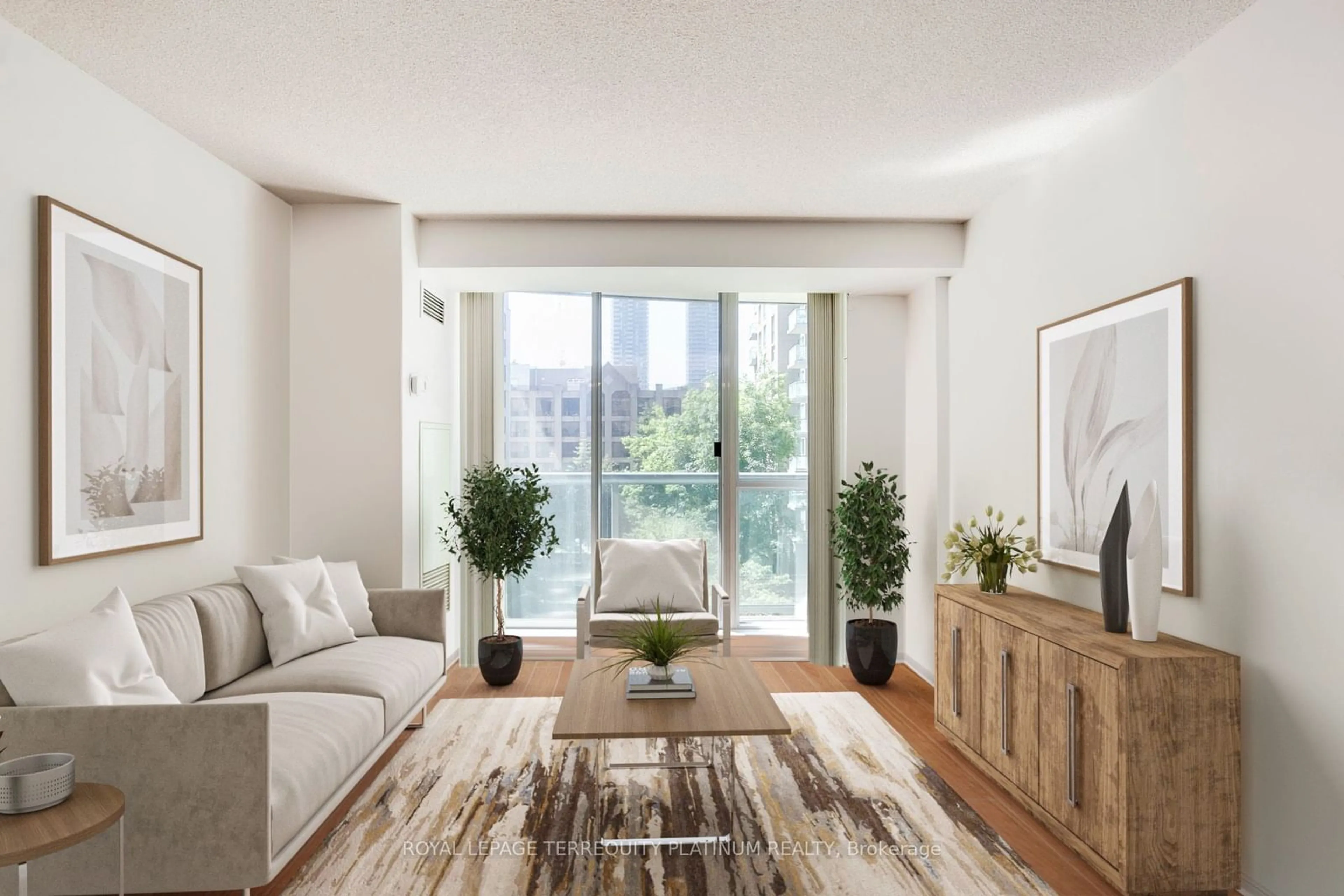 Living room for 109 Front St #411, Toronto Ontario M5A 4P7