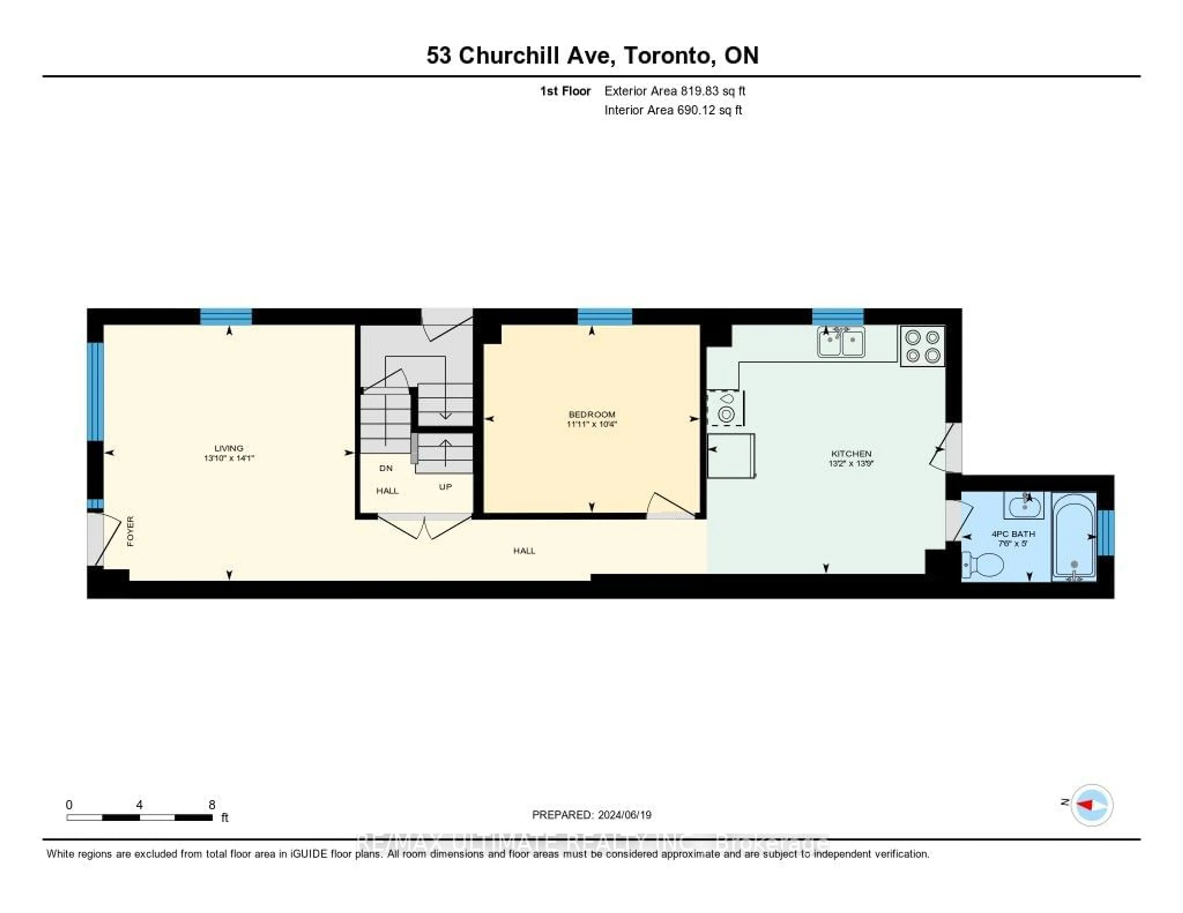 Floor plan for 53 Churchill Ave, Toronto Ontario M6J 2B5