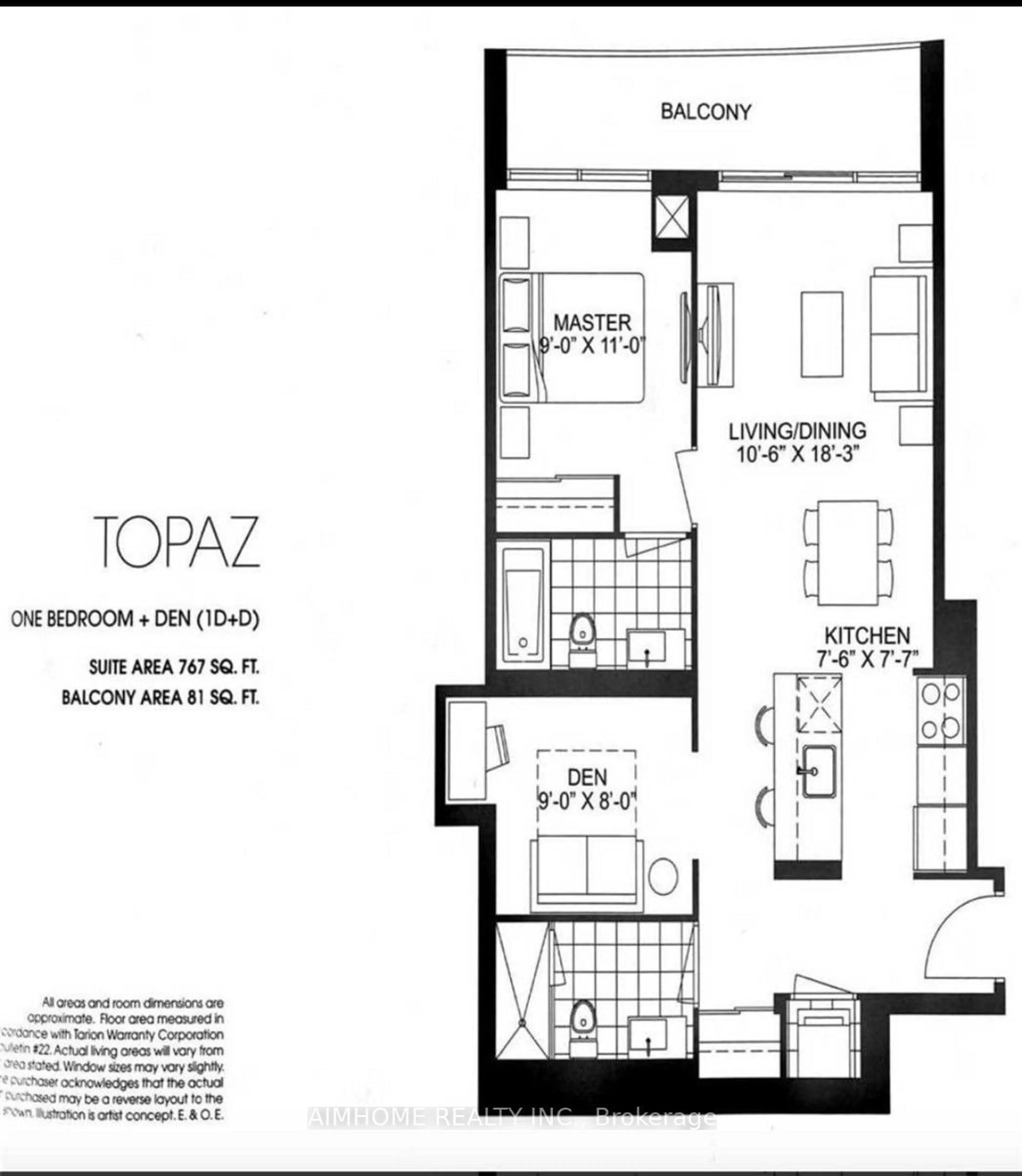 Floor plan for 66 Forest Manor Rd #1807, Toronto Ontario M2J 0B7