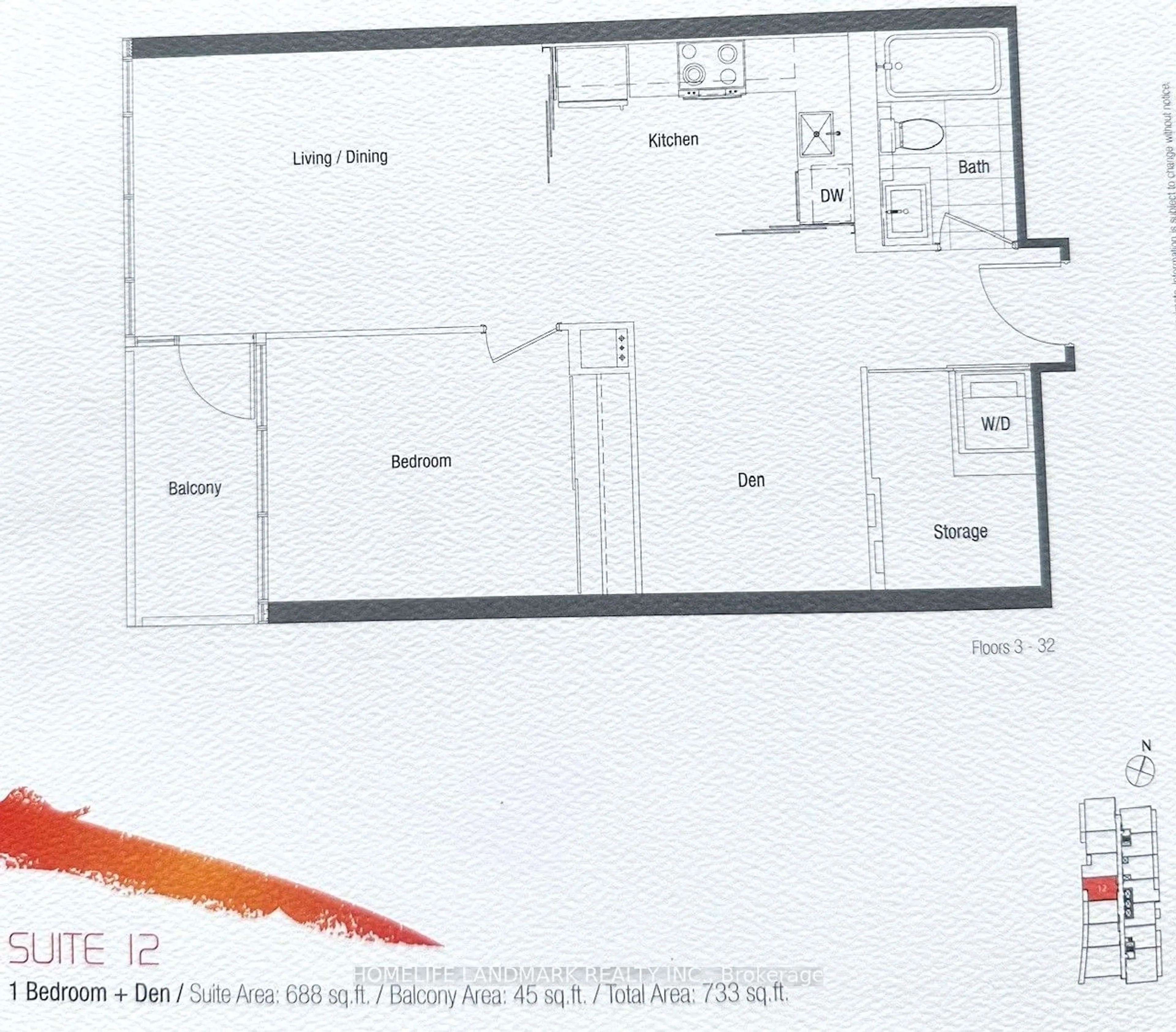 Floor plan for 121 Mcmahon Dr #512, Toronto Ontario M2K 0C1