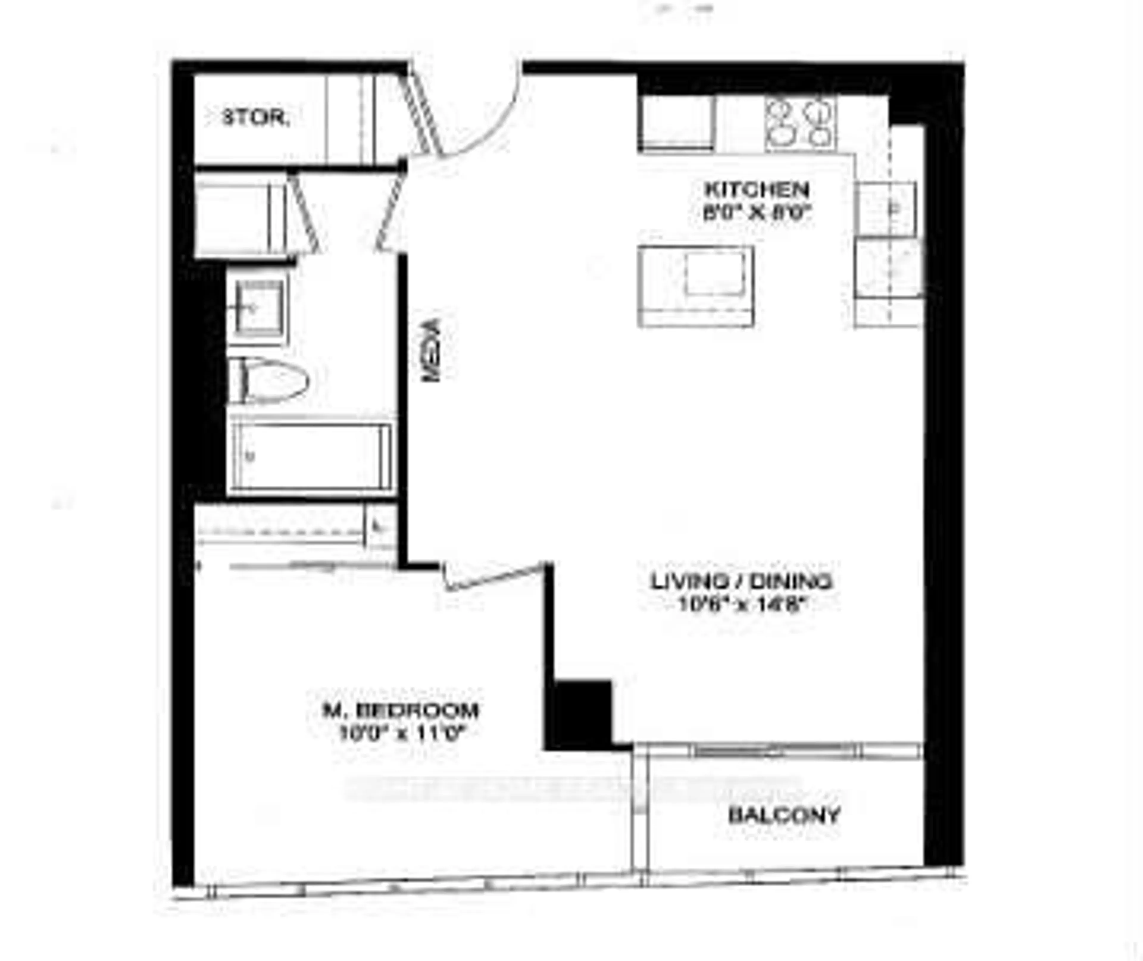 Floor plan for 9 Bogert Ave #2304, Toronto Ontario M2N 5M6