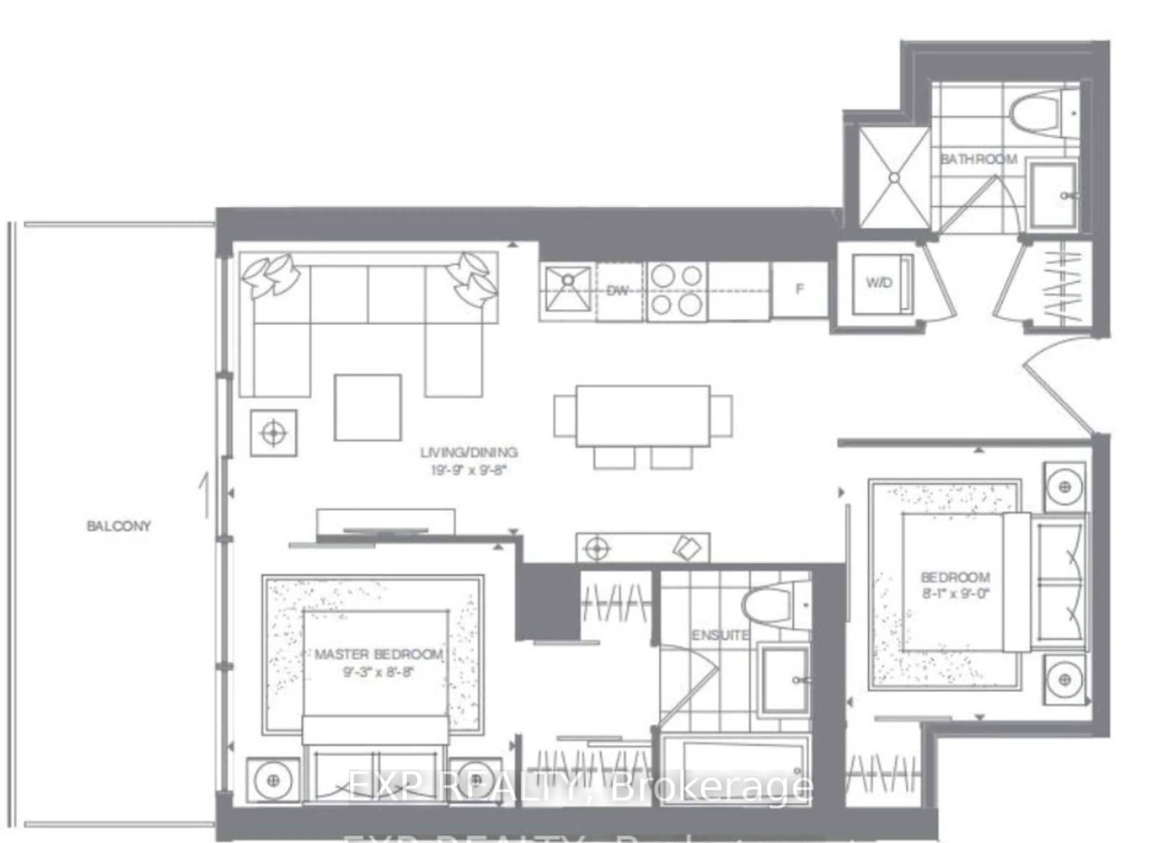 Floor plan for 3 Gloucester St #2810, Toronto Ontario M4Y 0C6