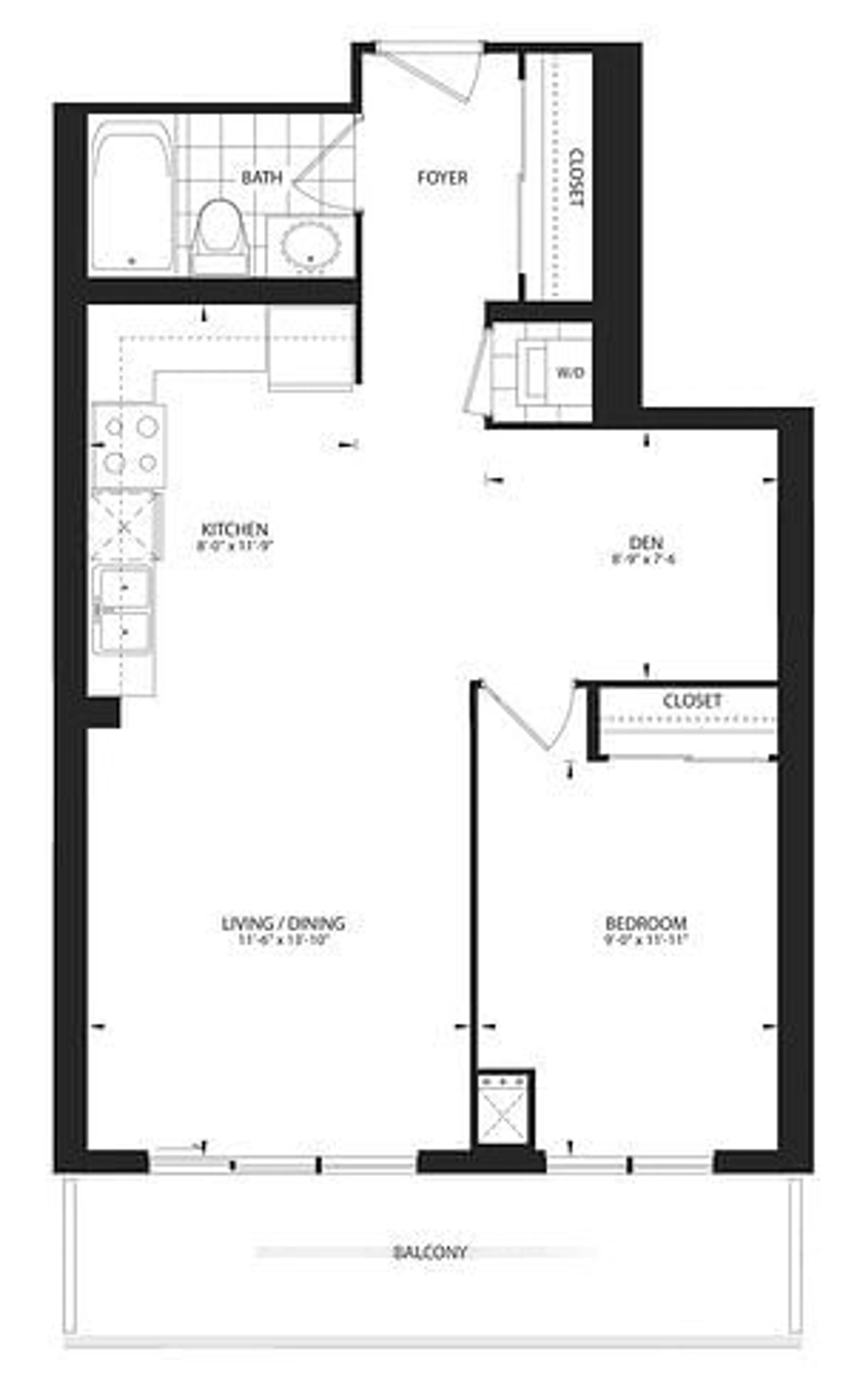 Floor plan for 33 Bay St #1410, Toronto Ontario M5J 2Z3