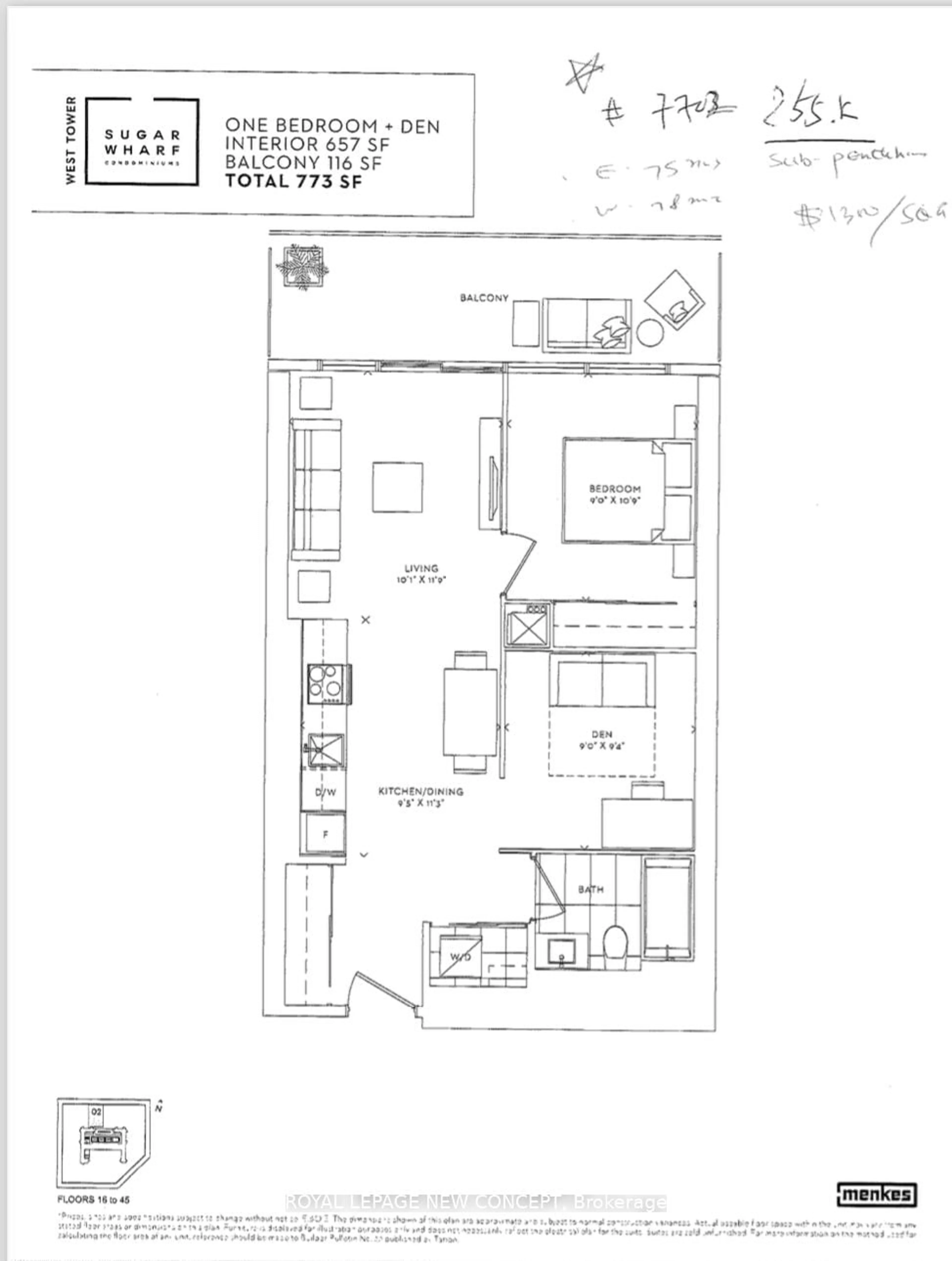 Floor plan for 55 cooper St #7702, Toronto Ontario M5E 0G1