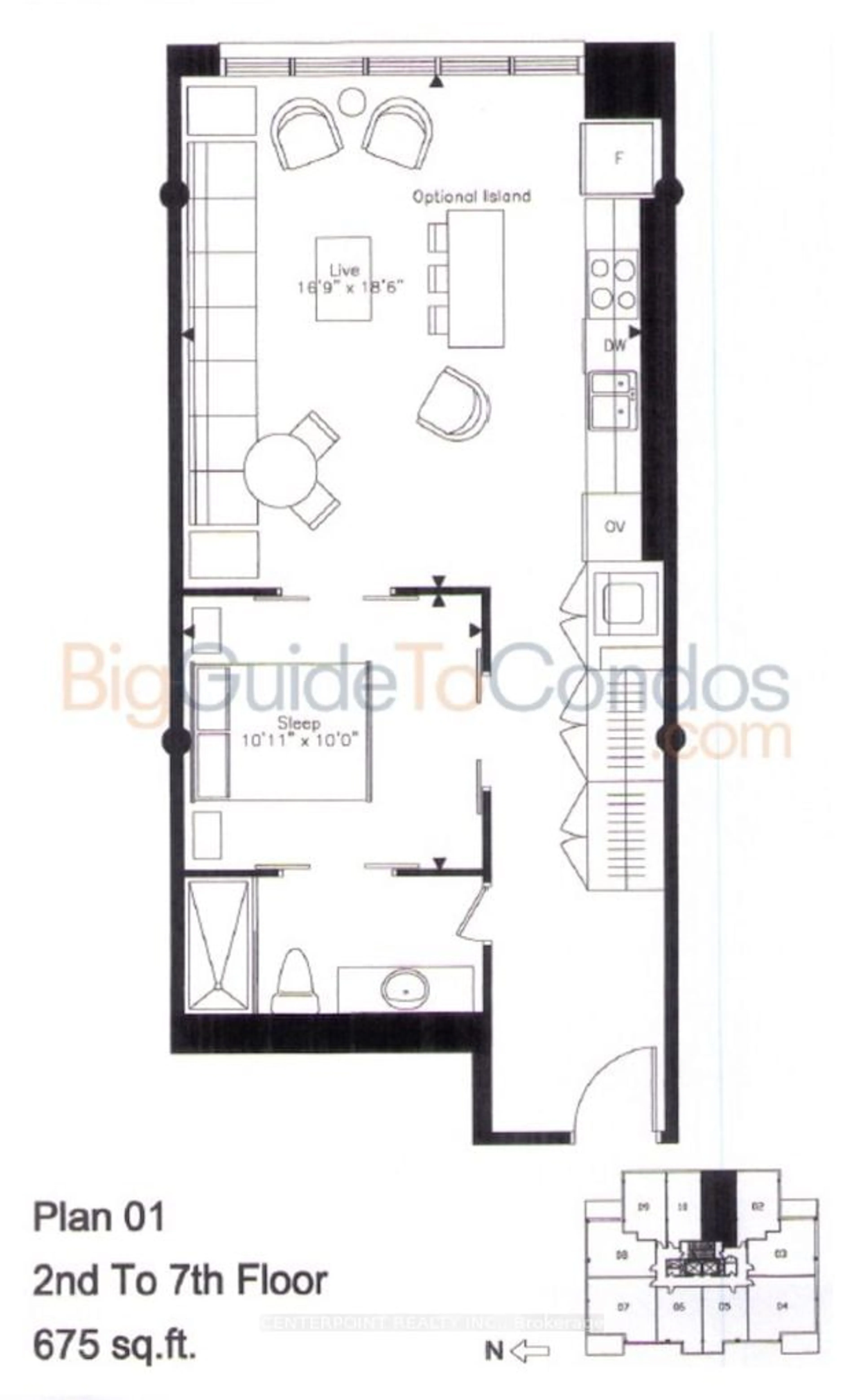 Floor plan for 19 Brant St #301, Toronto Ontario M5V 2L2