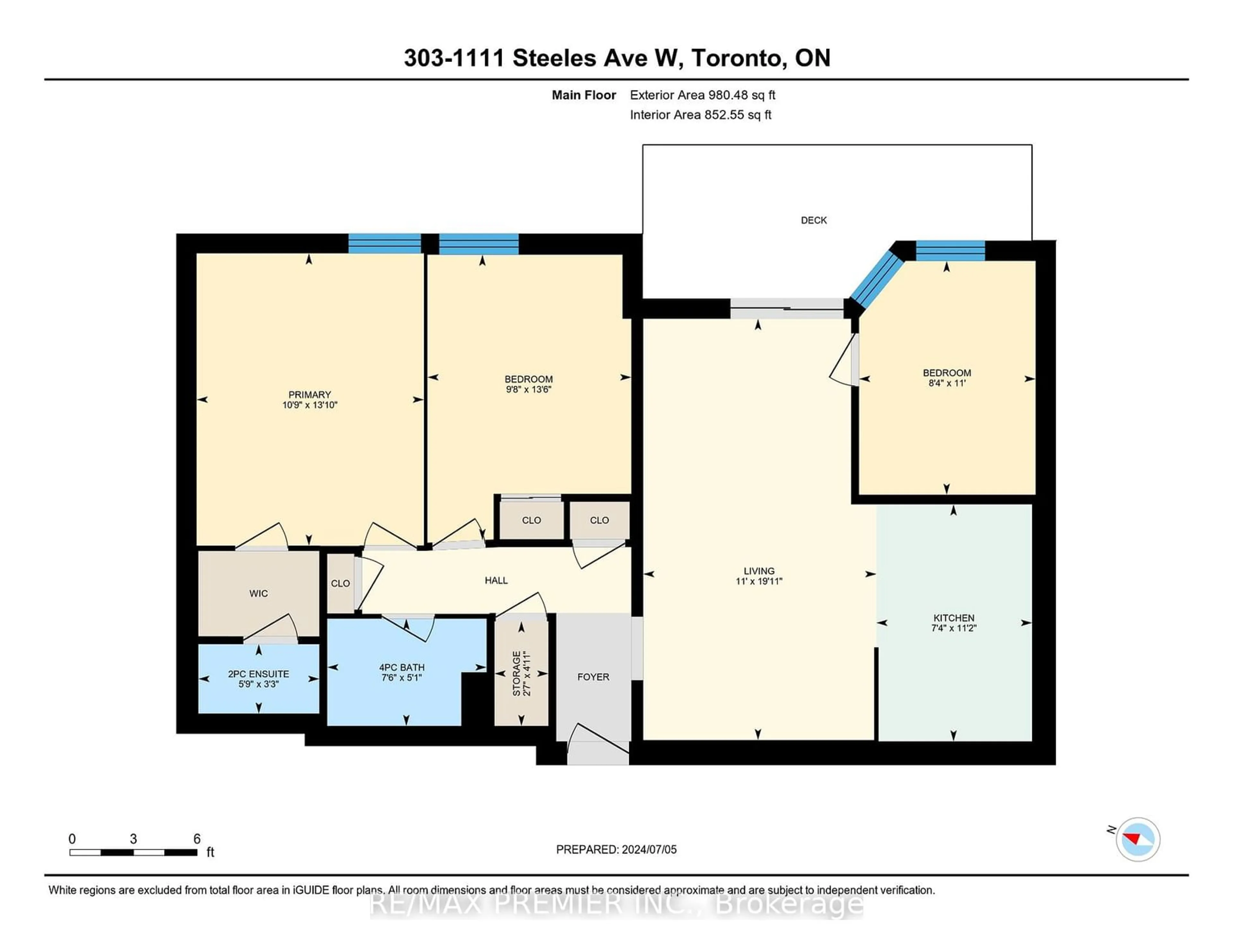 Floor plan for 1111 Steeles Ave #303, Toronto Ontario M2R 3M9