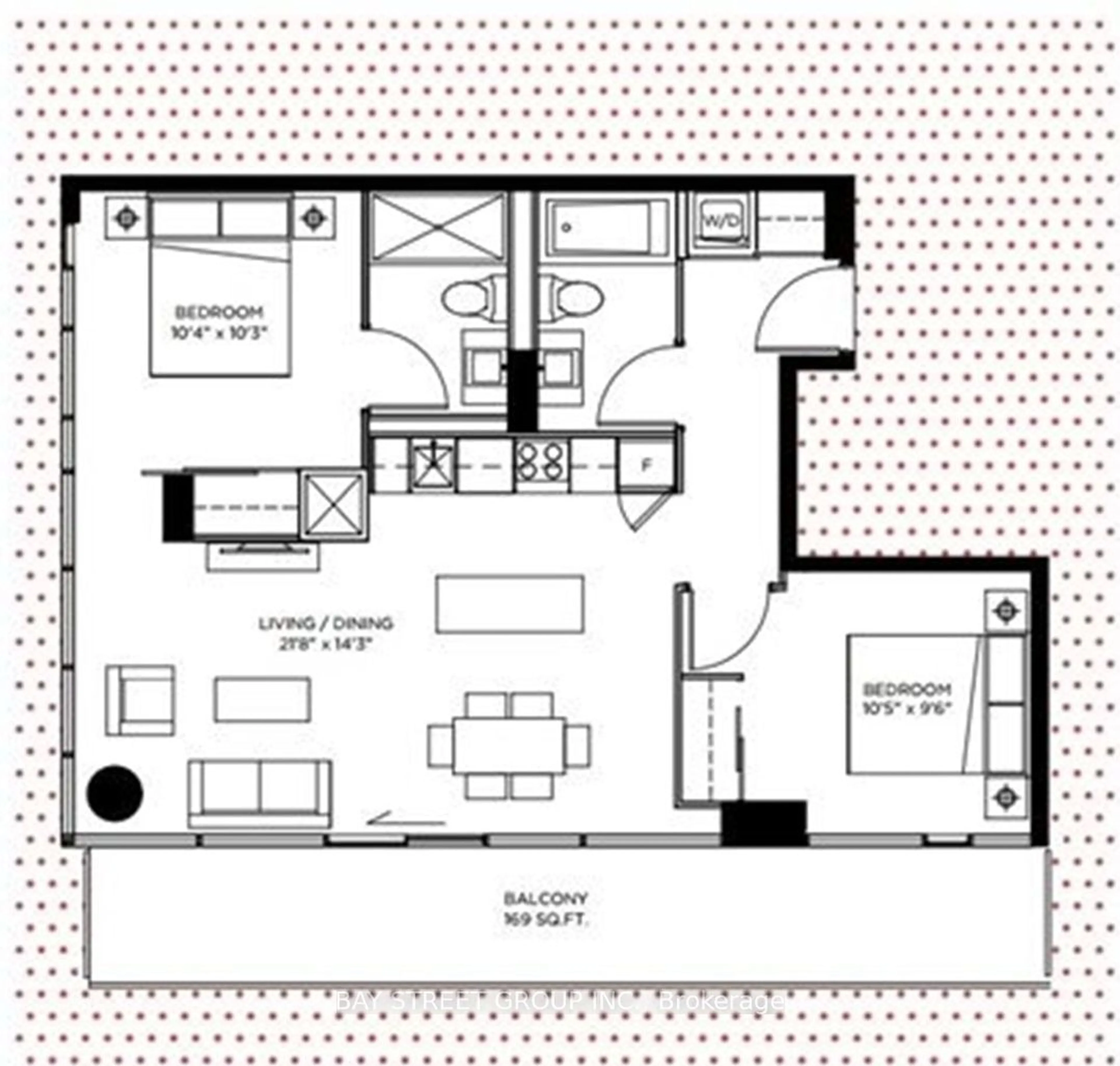 Floor plan for 101 Peter St #4009, Toronto Ontario M5V 0G6