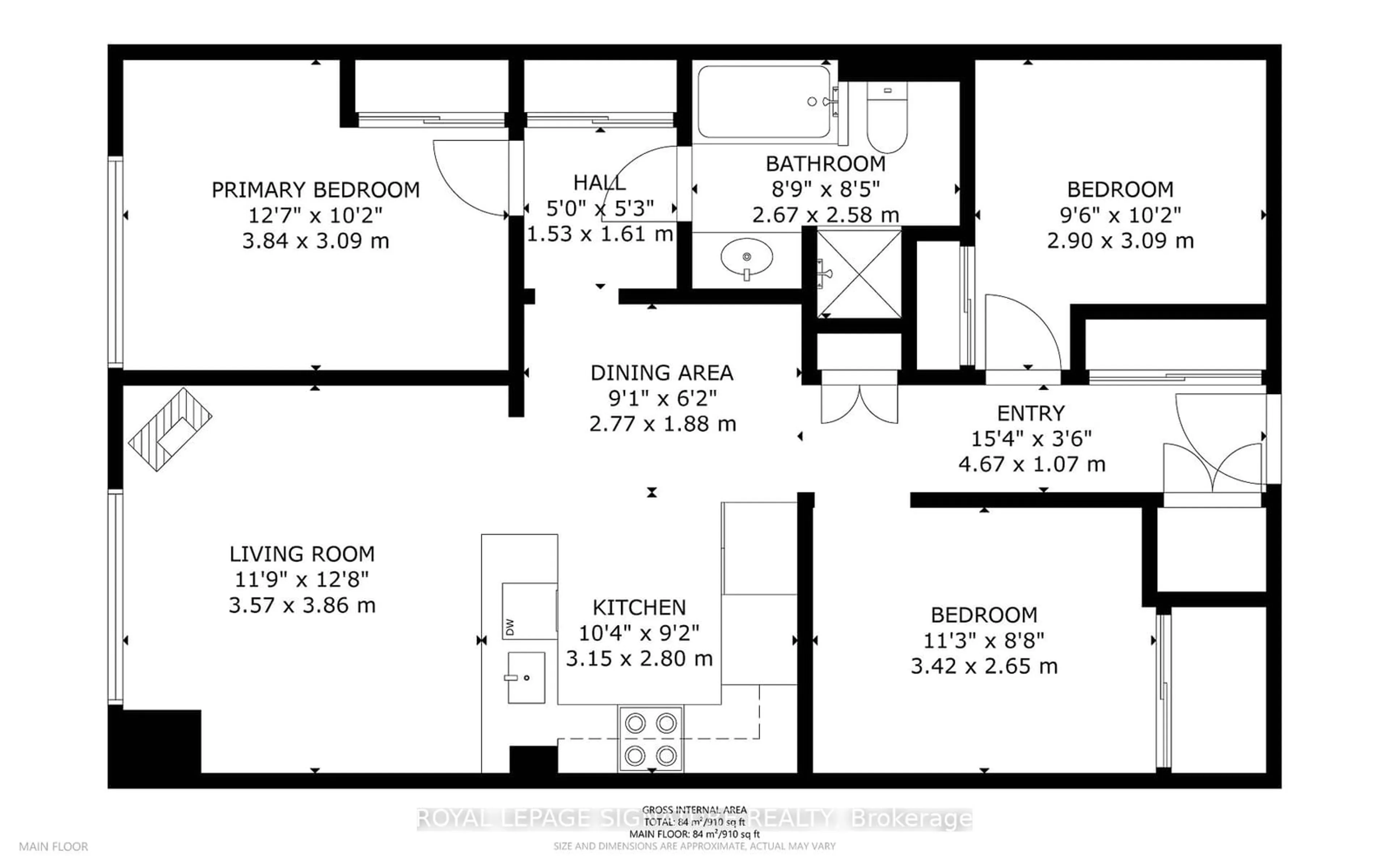Floor plan for 75 Dalhousie St #1105, Toronto Ontario M5B 2R9