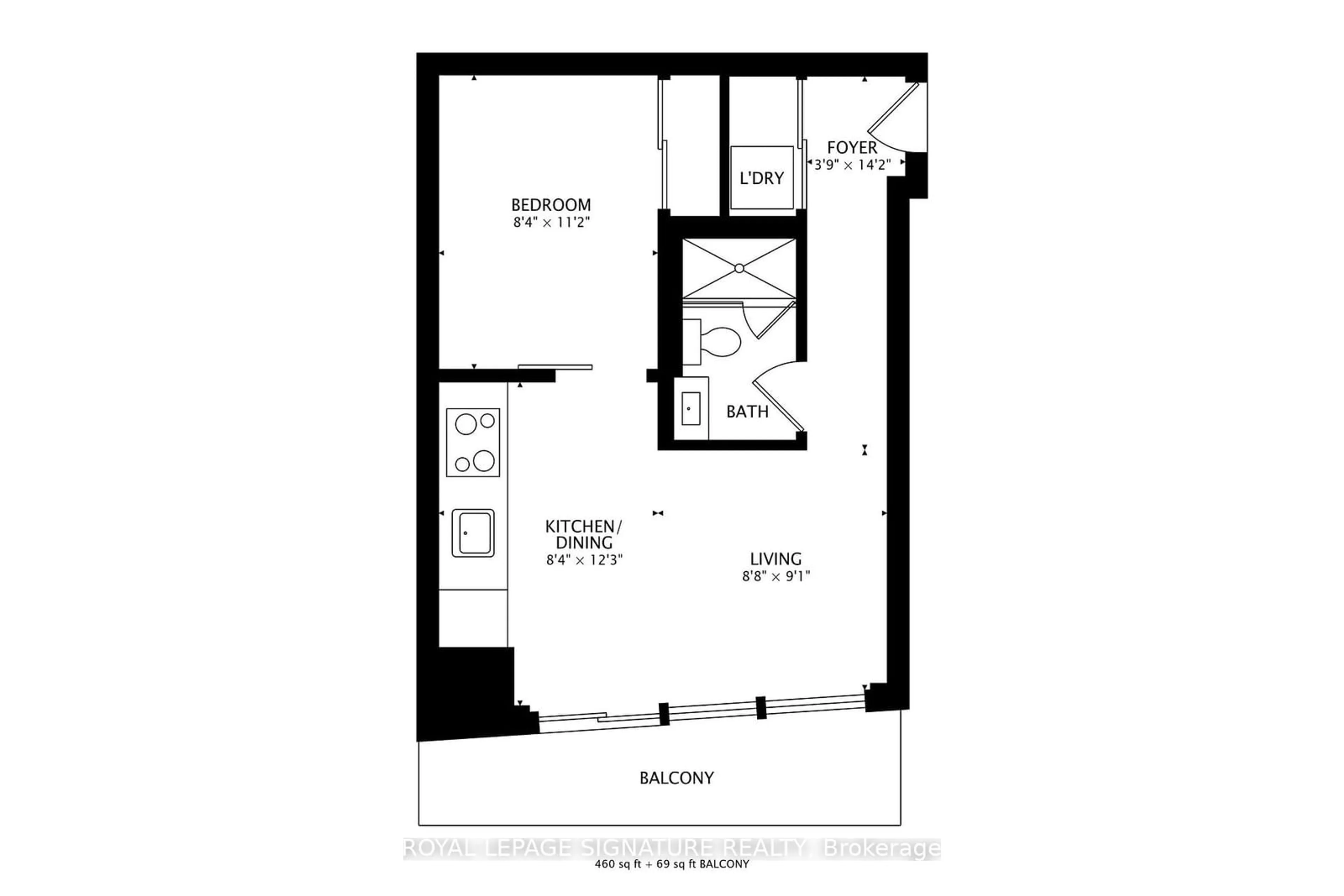 Floor plan for 89 McGill St #2912, Toronto Ontario M5B 0B1