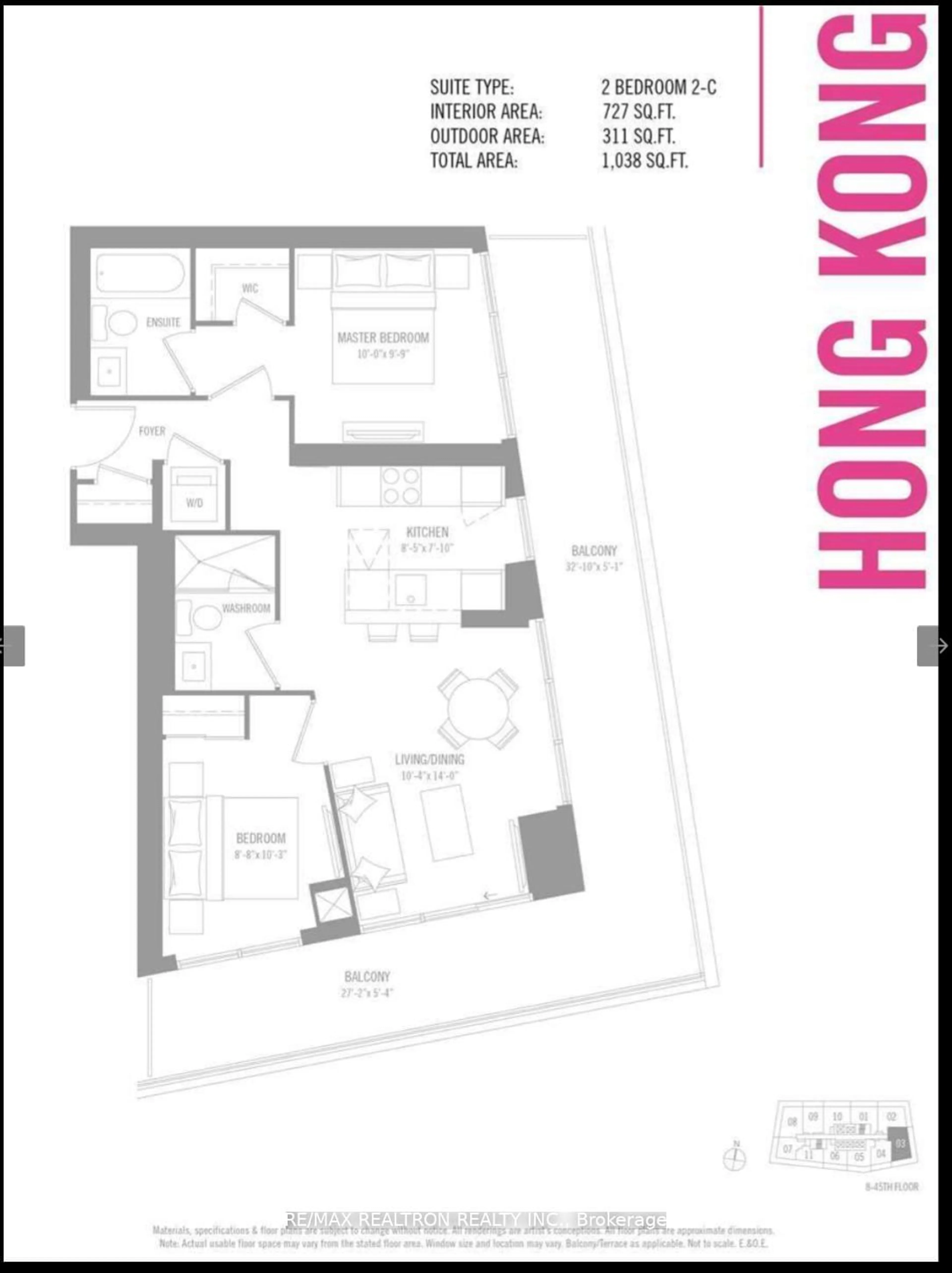 Floor plan for 2221 Yonge St #5103, Toronto Ontario M4S 0B8