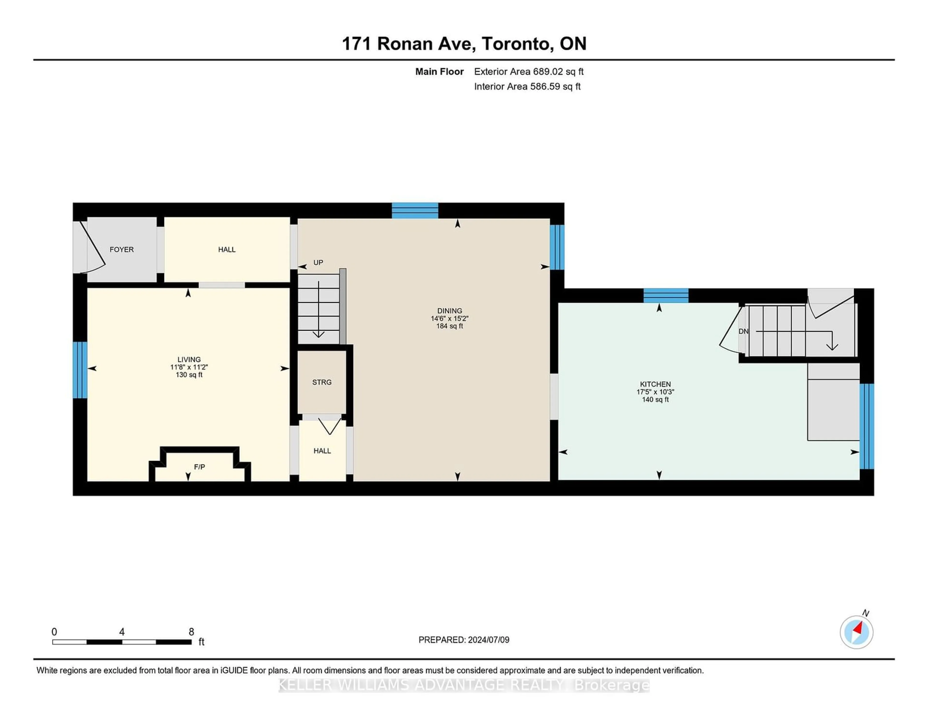 Floor plan for 171 Ronan Ave, Toronto Ontario M4N 2Y5