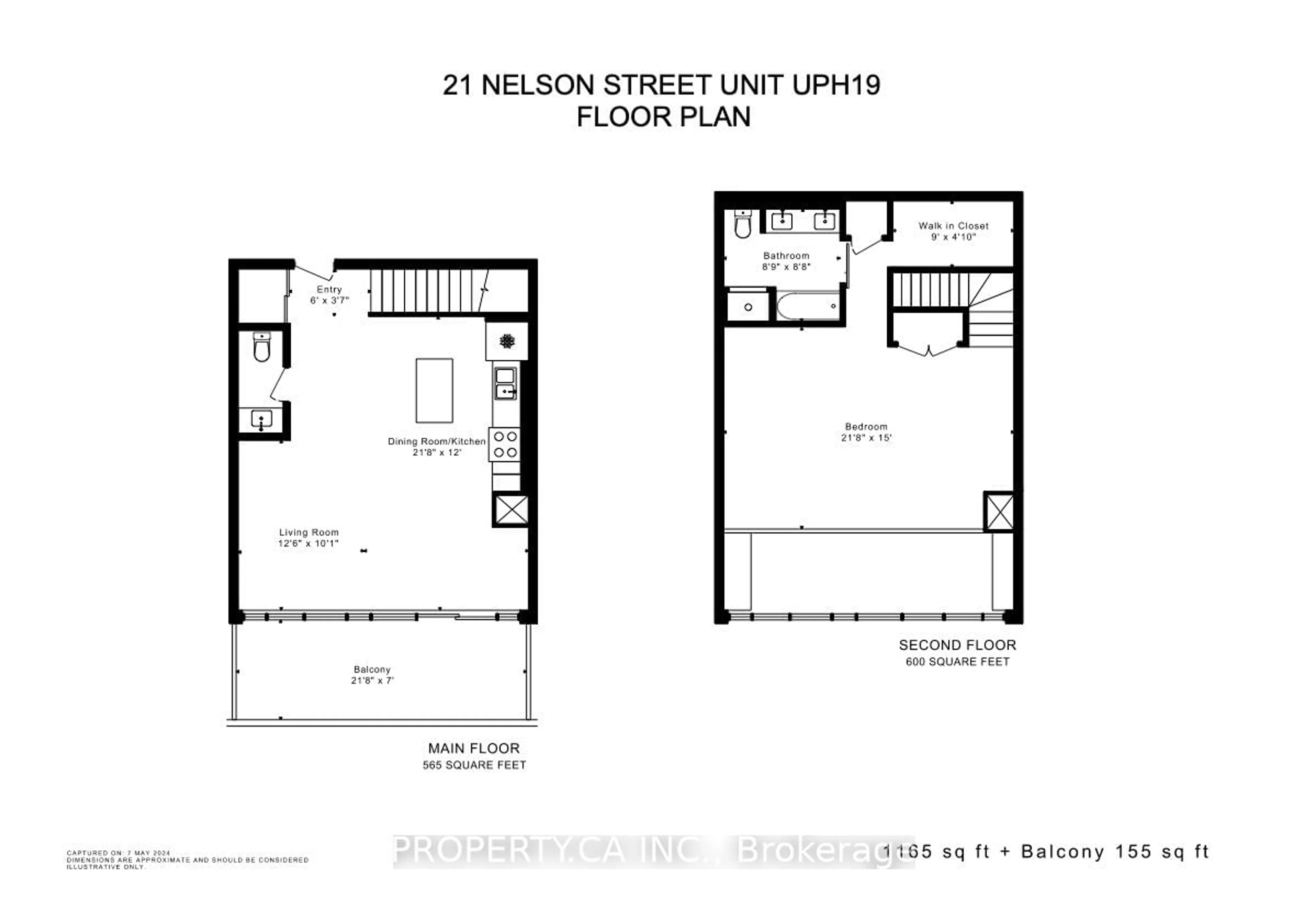 Floor plan for 21 Nelson St #UPH19, Toronto Ontario M5V 3H9