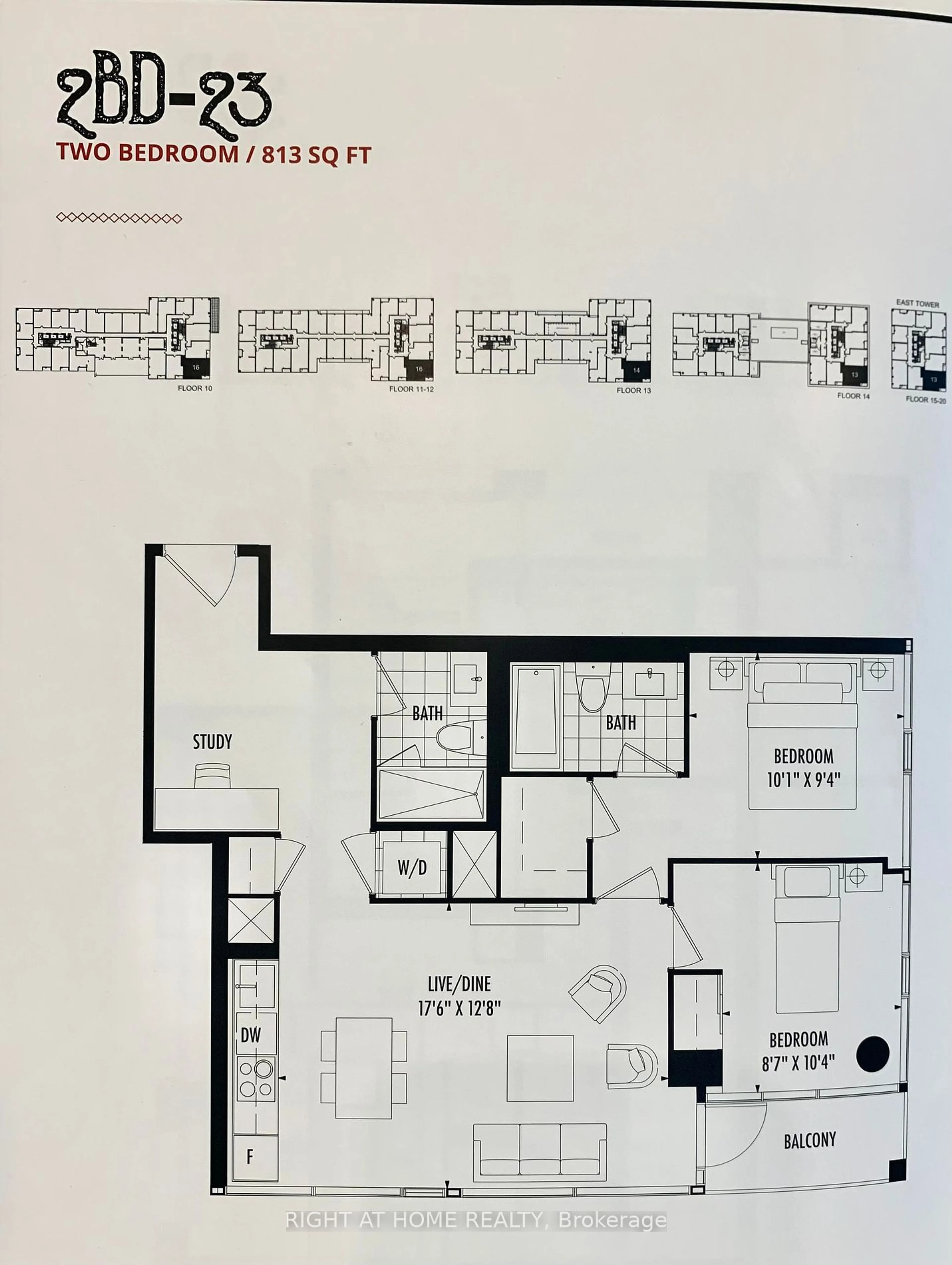 Floor plan for 158 Front St #1613, Toronto Ontario M5A 0K9