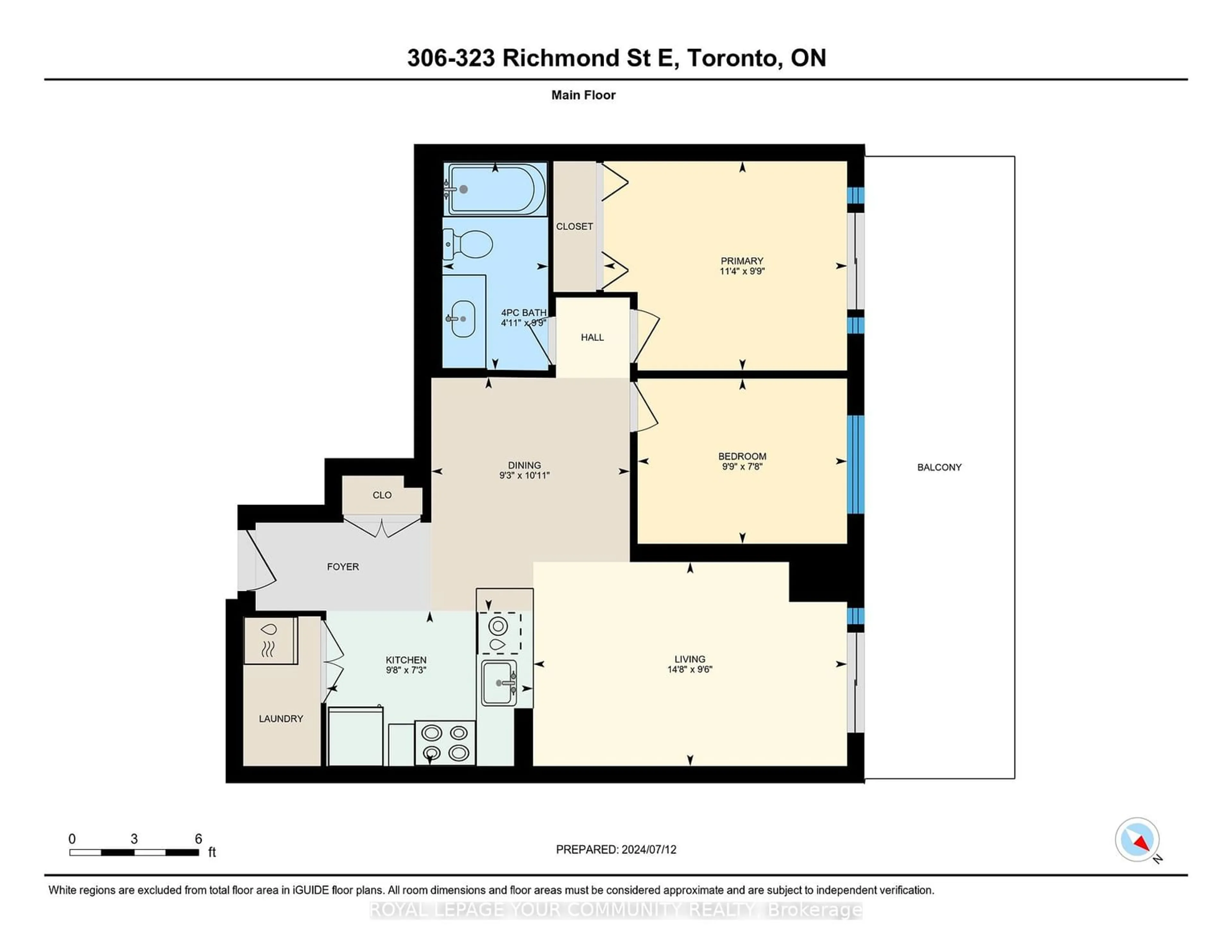 Floor plan for 323 Richmond St #306, Toronto Ontario M5A 3R4