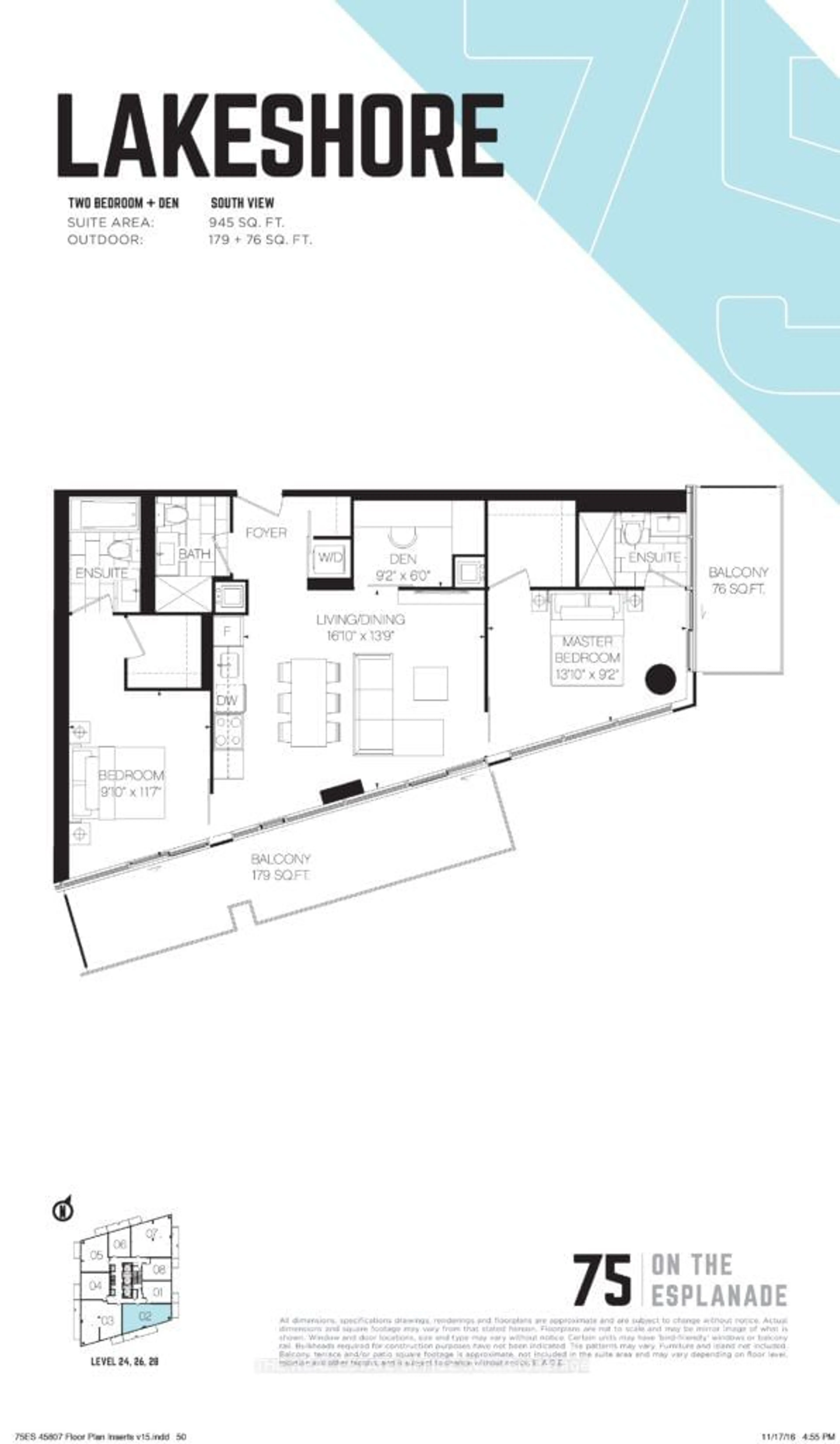 Floor plan for 2A Church St ##2602, Toronto Ontario M5E 1W2