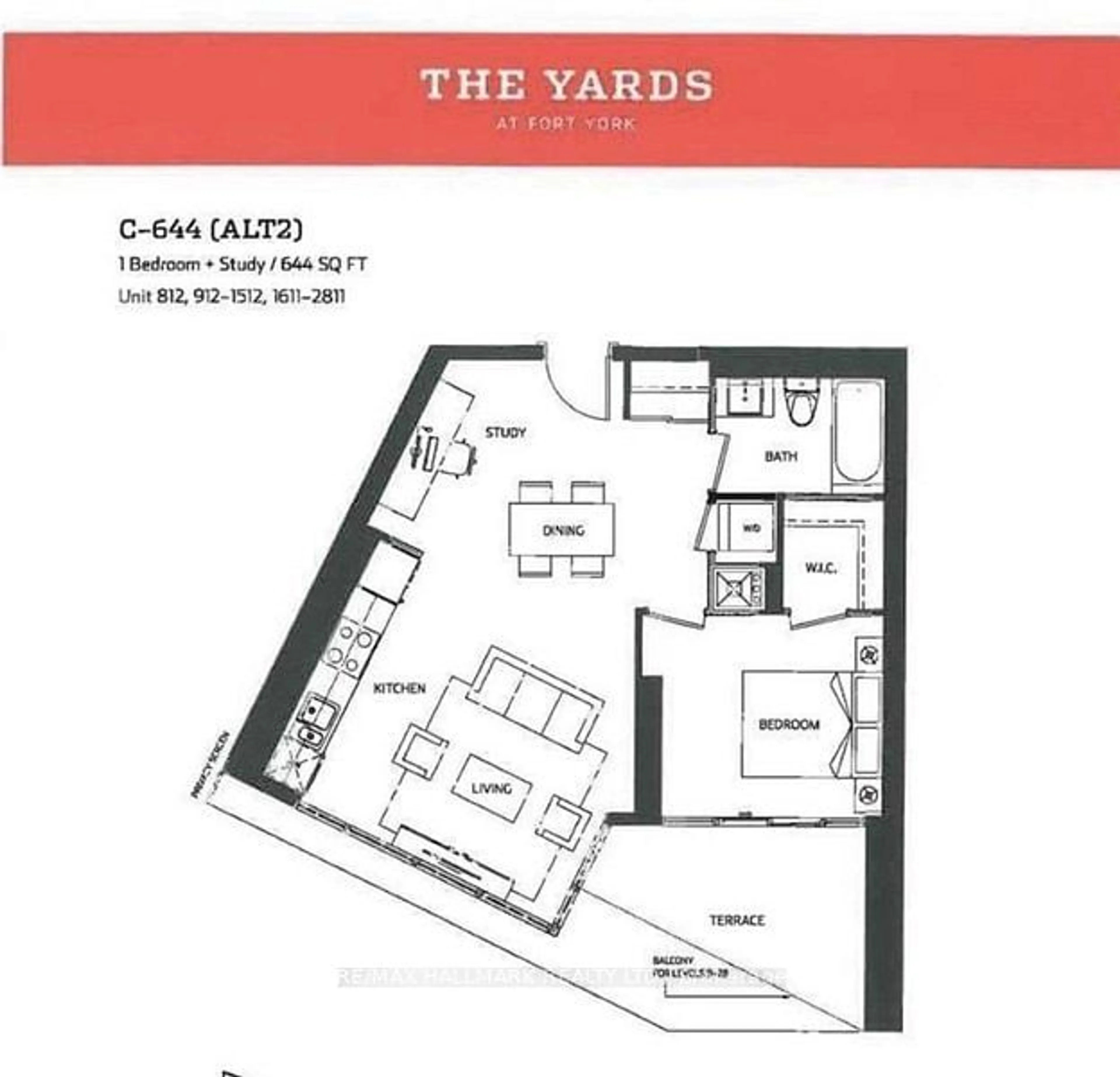 Floor plan for 20 Bruyeres Mews #2211, Toronto Ontario M5V 0G8