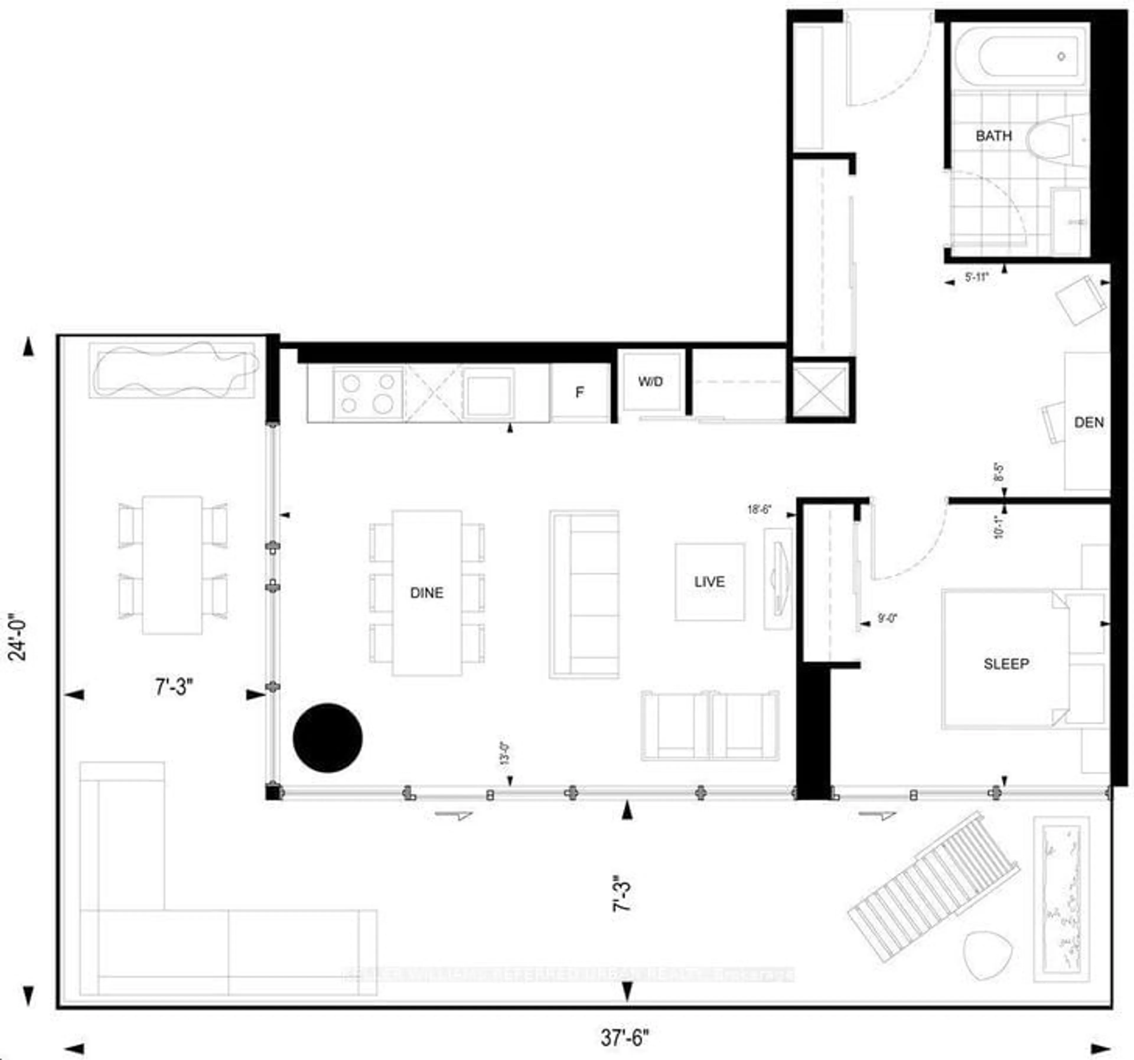 Floor plan for 25 Richmond St #1110, Toronto Ontario M5C 0A6