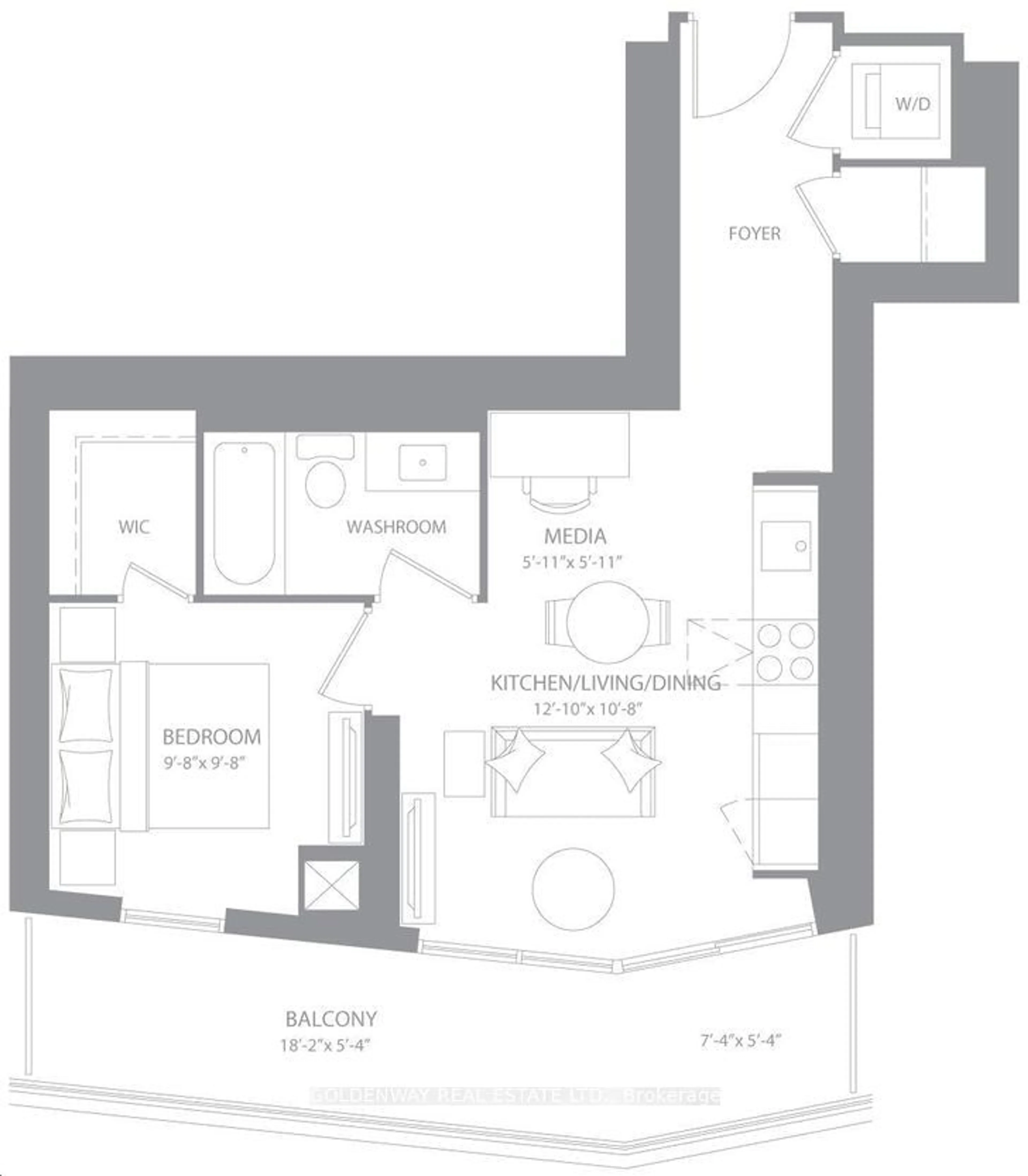 Floor plan for 2221 Yonge St #3005, Toronto Ontario M4S 2B4