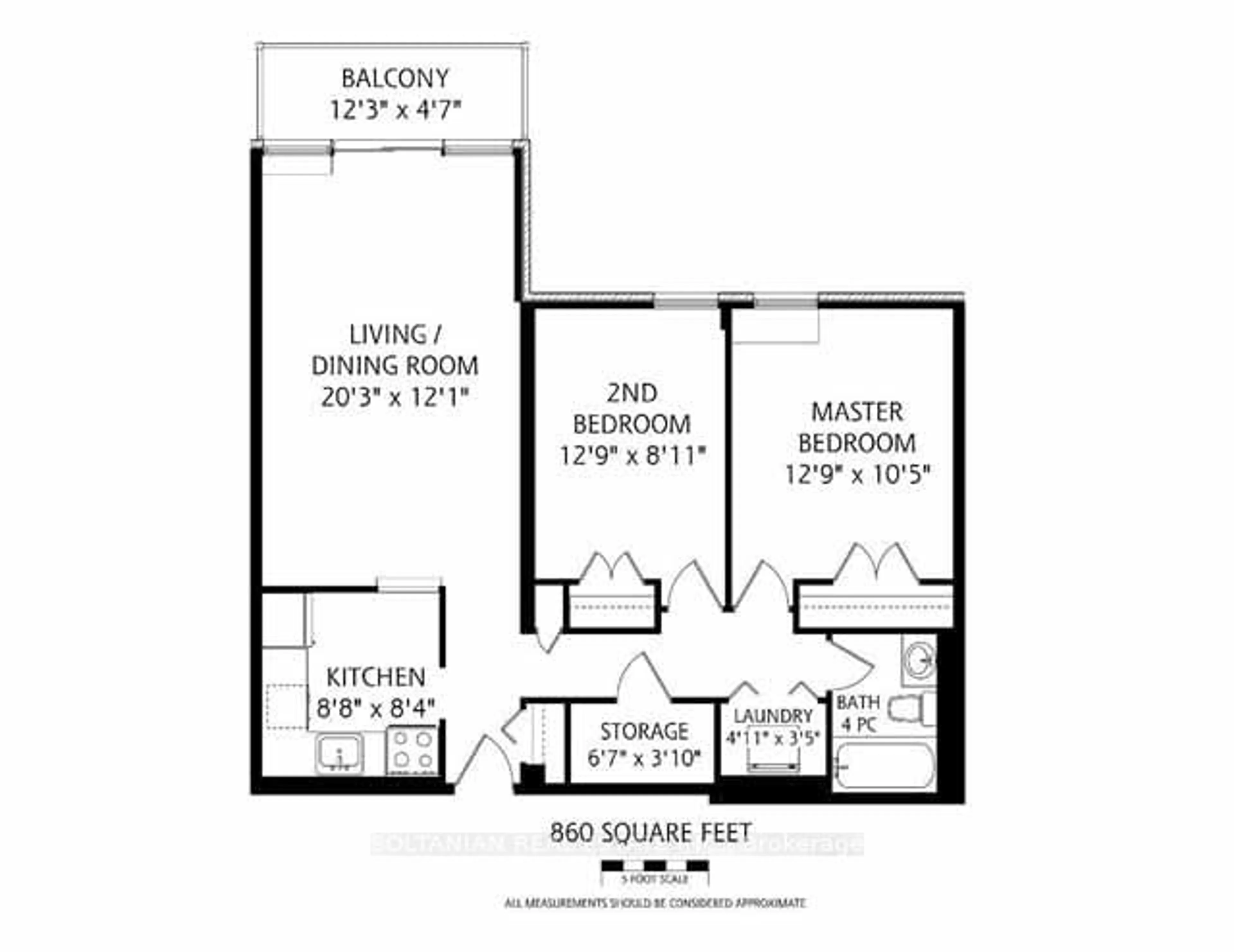 Floor plan for 30 Fashion Rose Way #303, Toronto Ontario M2N 6B4