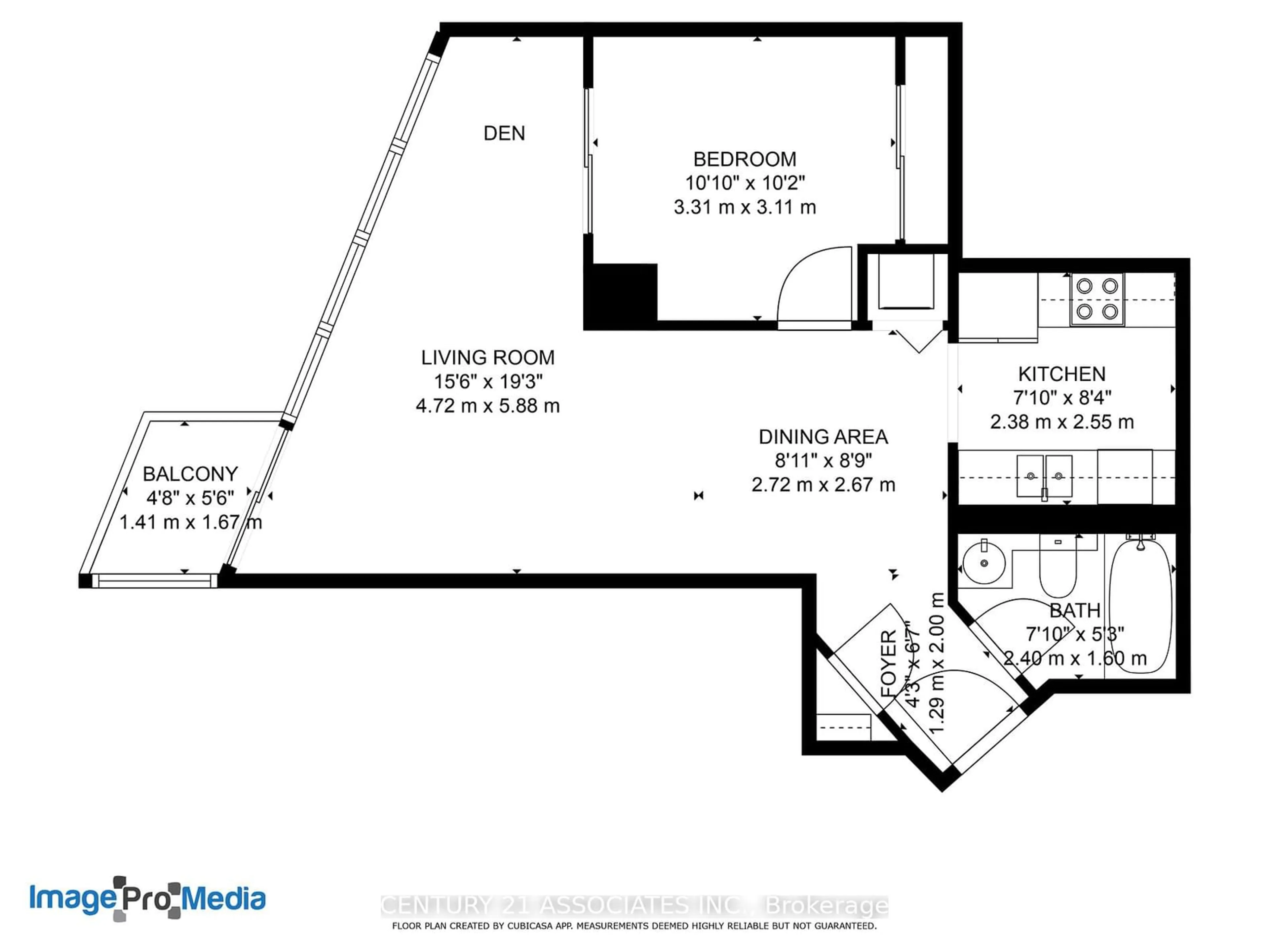 Floor plan for 361 Front St #3602, Toronto Ontario M5V 3R5